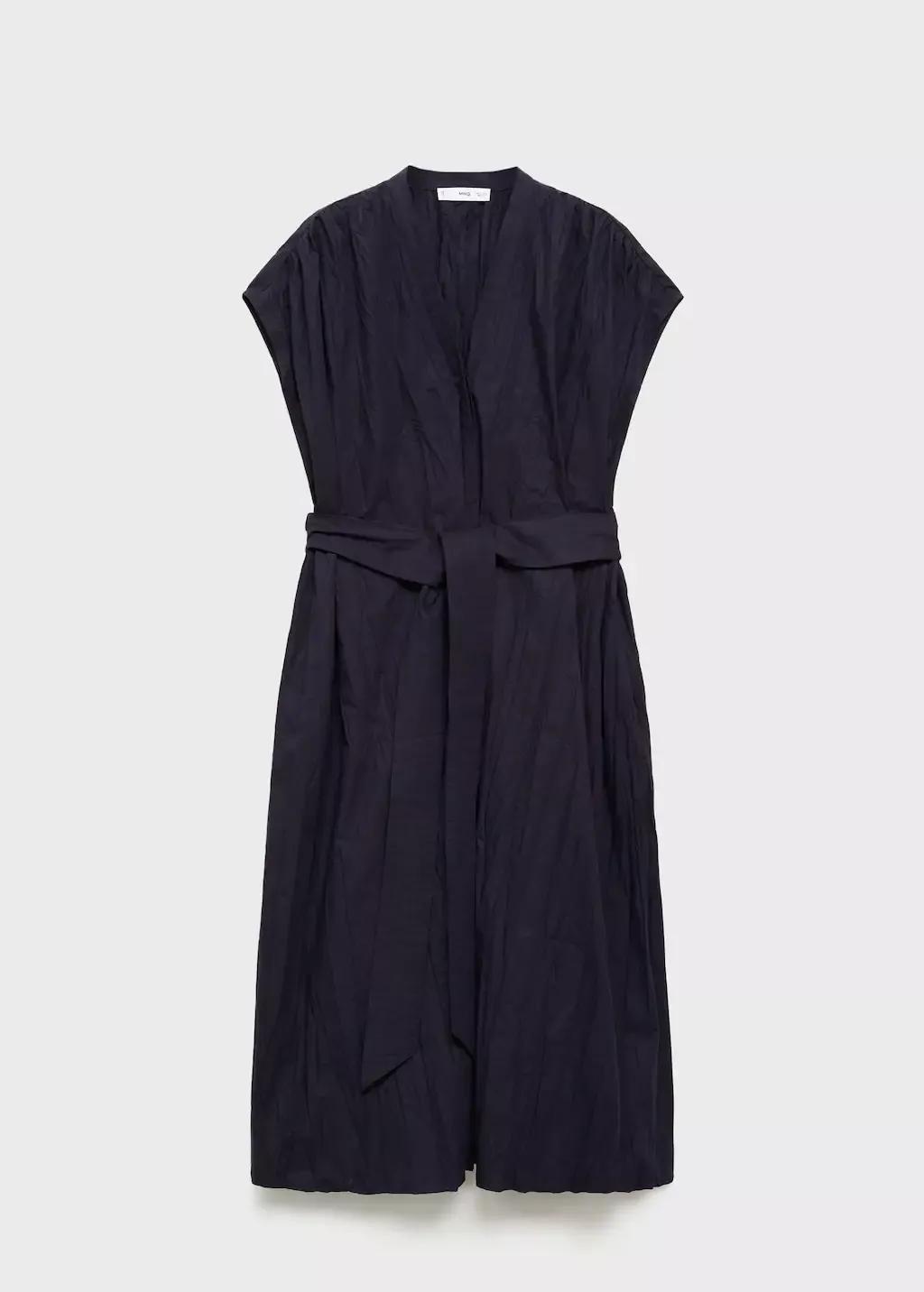 Black Textured Bow Dress, , large image number 4
