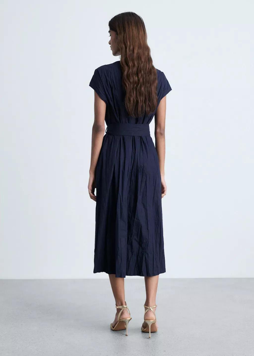 Black Textured Bow Dress, , large image number 6