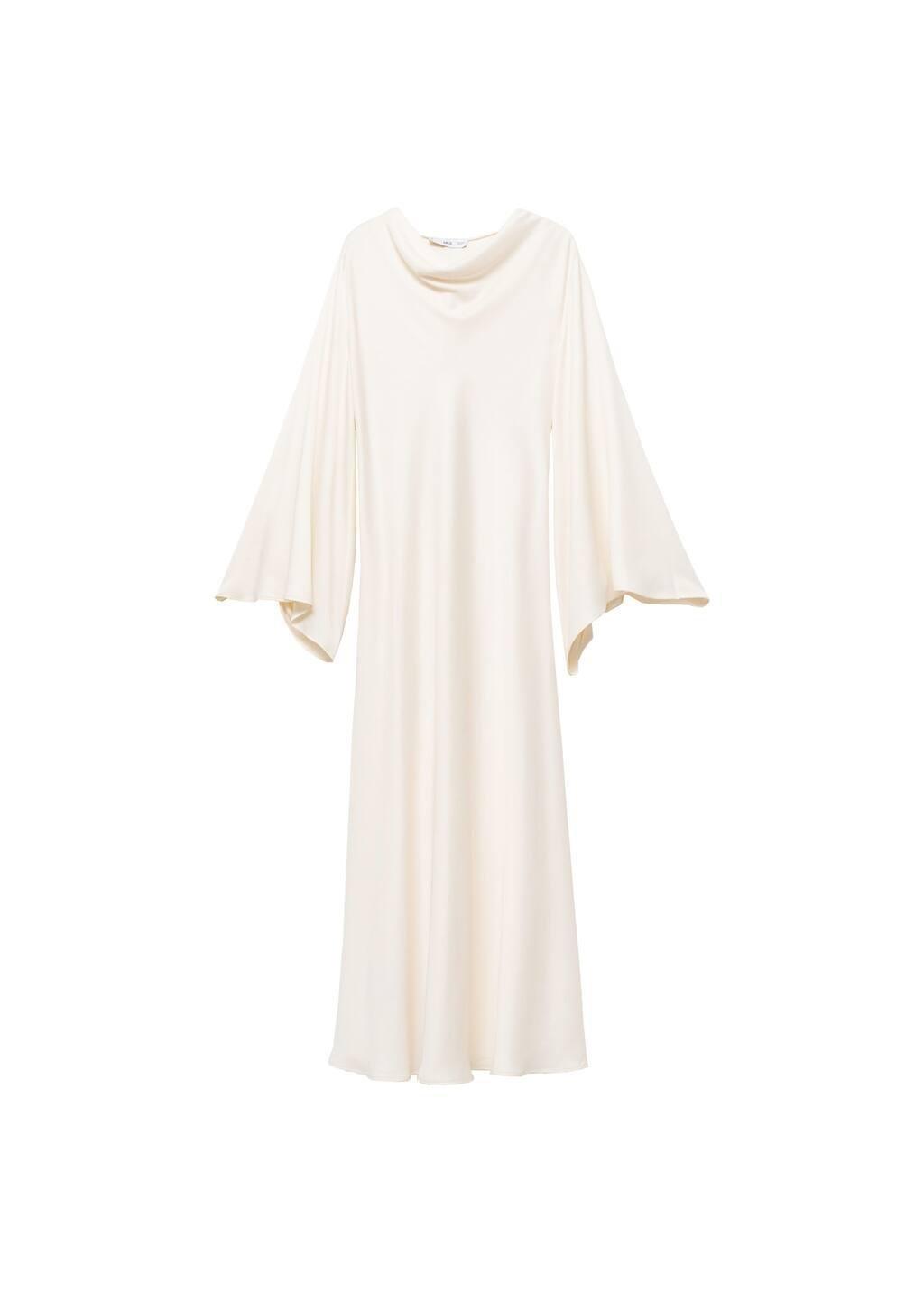 White Long Satin Dress, , large image number 2