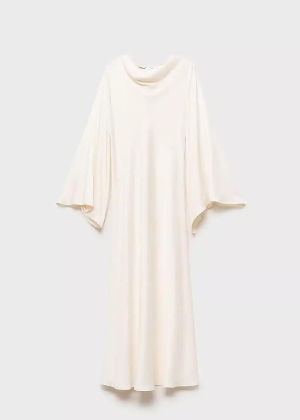 White Long Satin Dress, 0201_02, large image number 4