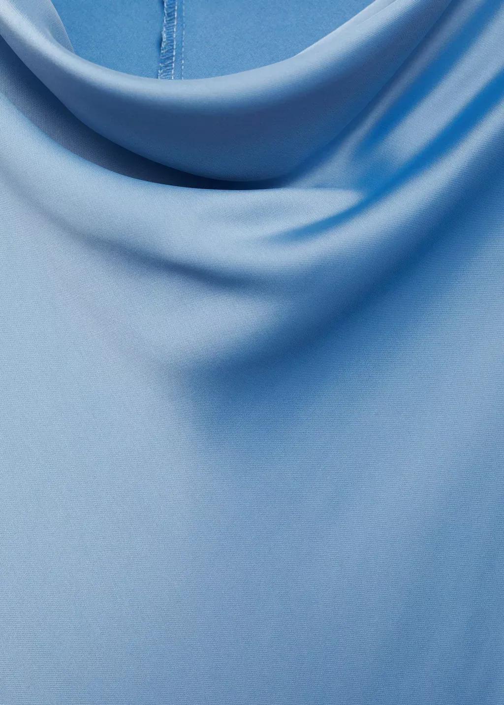 Blue Long Satin Dress, , large image number 3