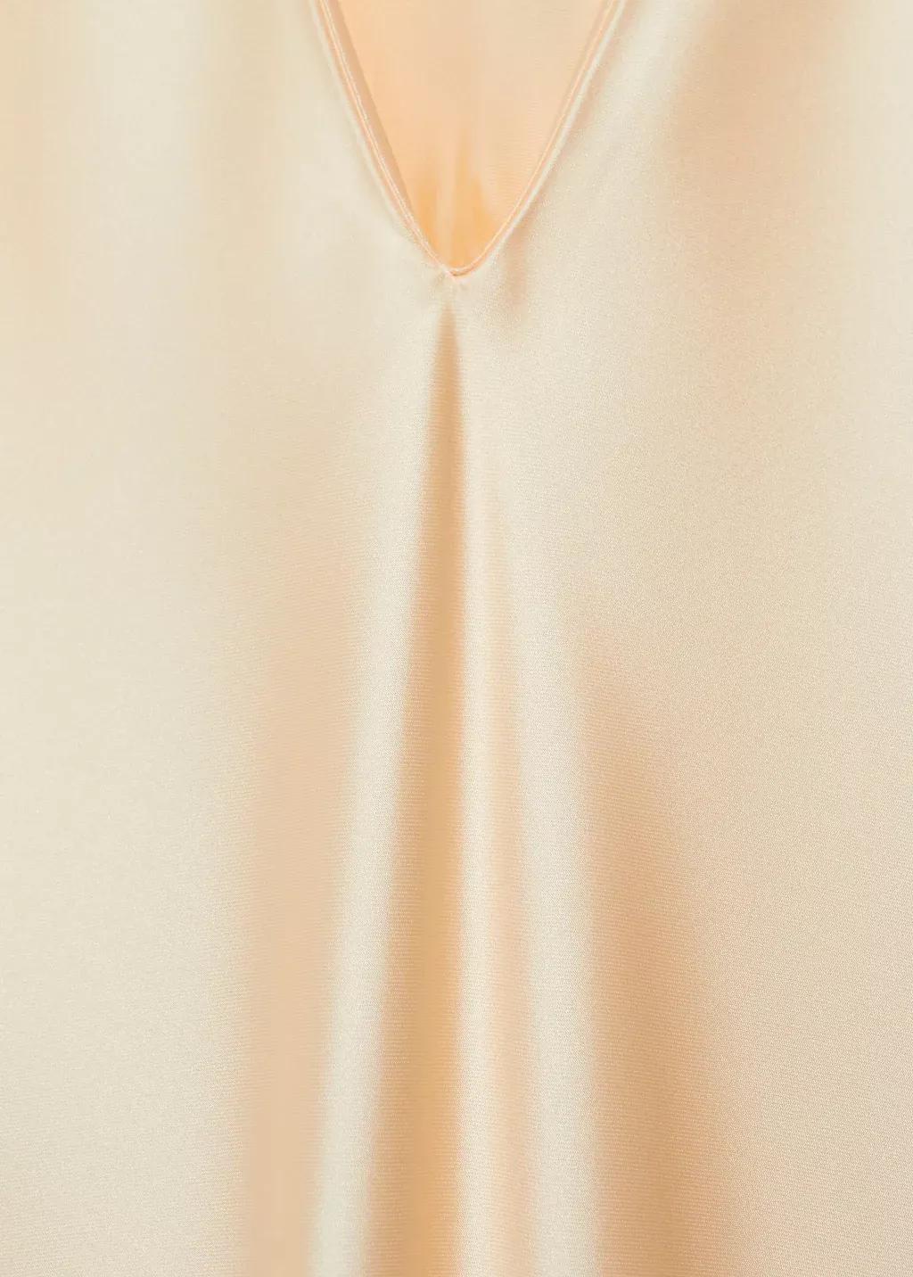 Gold V-Neck Dress With Flared Sleeves, , large image number 5