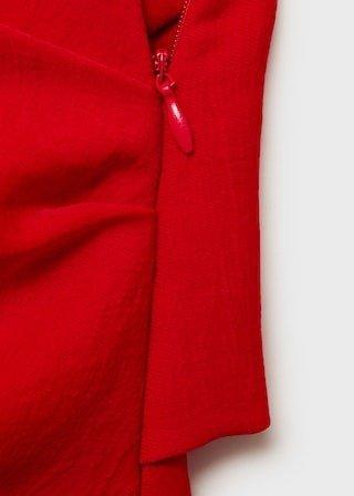 Red Draped Dress With Asymmetric Design, , large image number 2