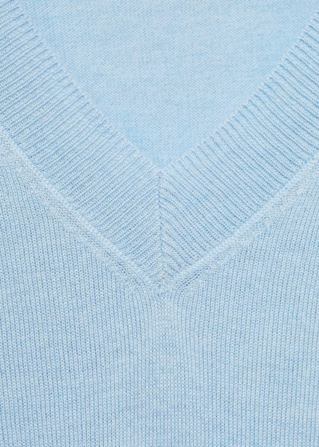 Blue Lt Pastel V-Neck Knit Sweater, , large image number 3