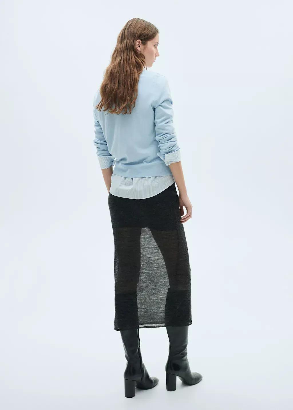 Blue Lt Pastel V-Neck Knit Sweater, , large image number 5