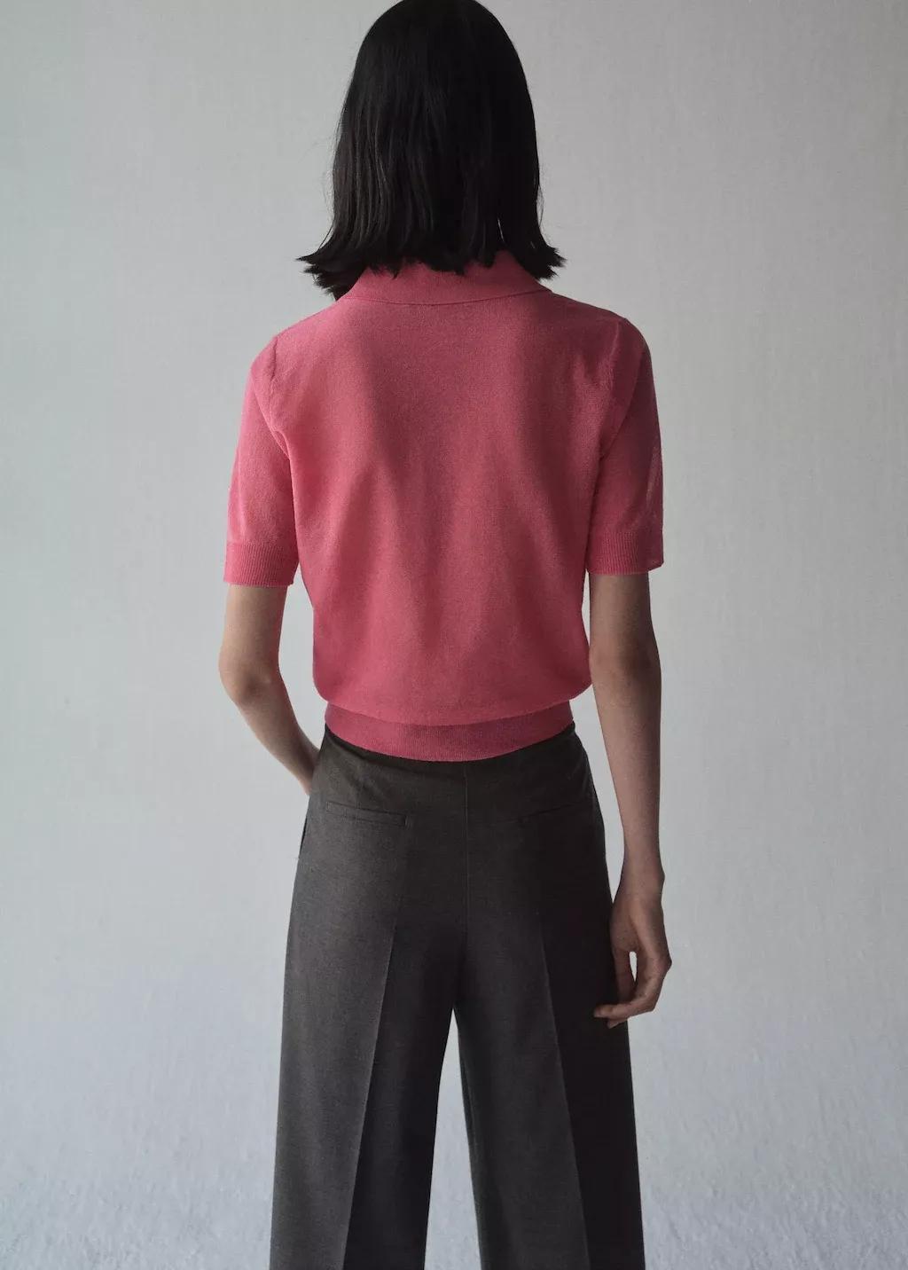 Pink Textured Casual Sweater, , large image number 7