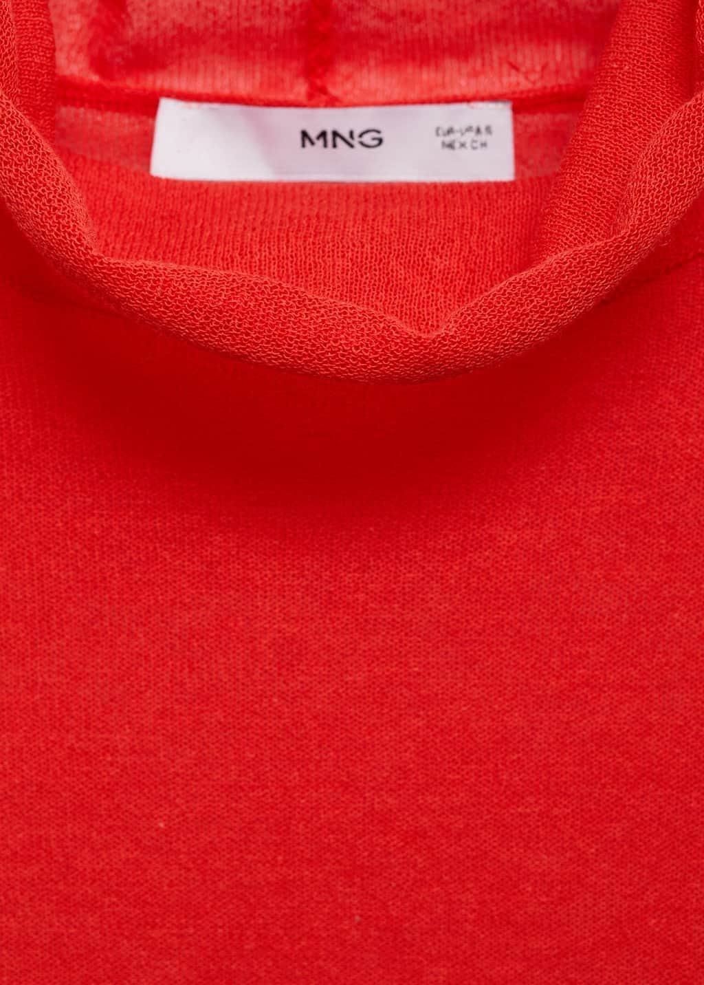 Red Semi-Transparent Turtleneck Sweater, , large image number 3