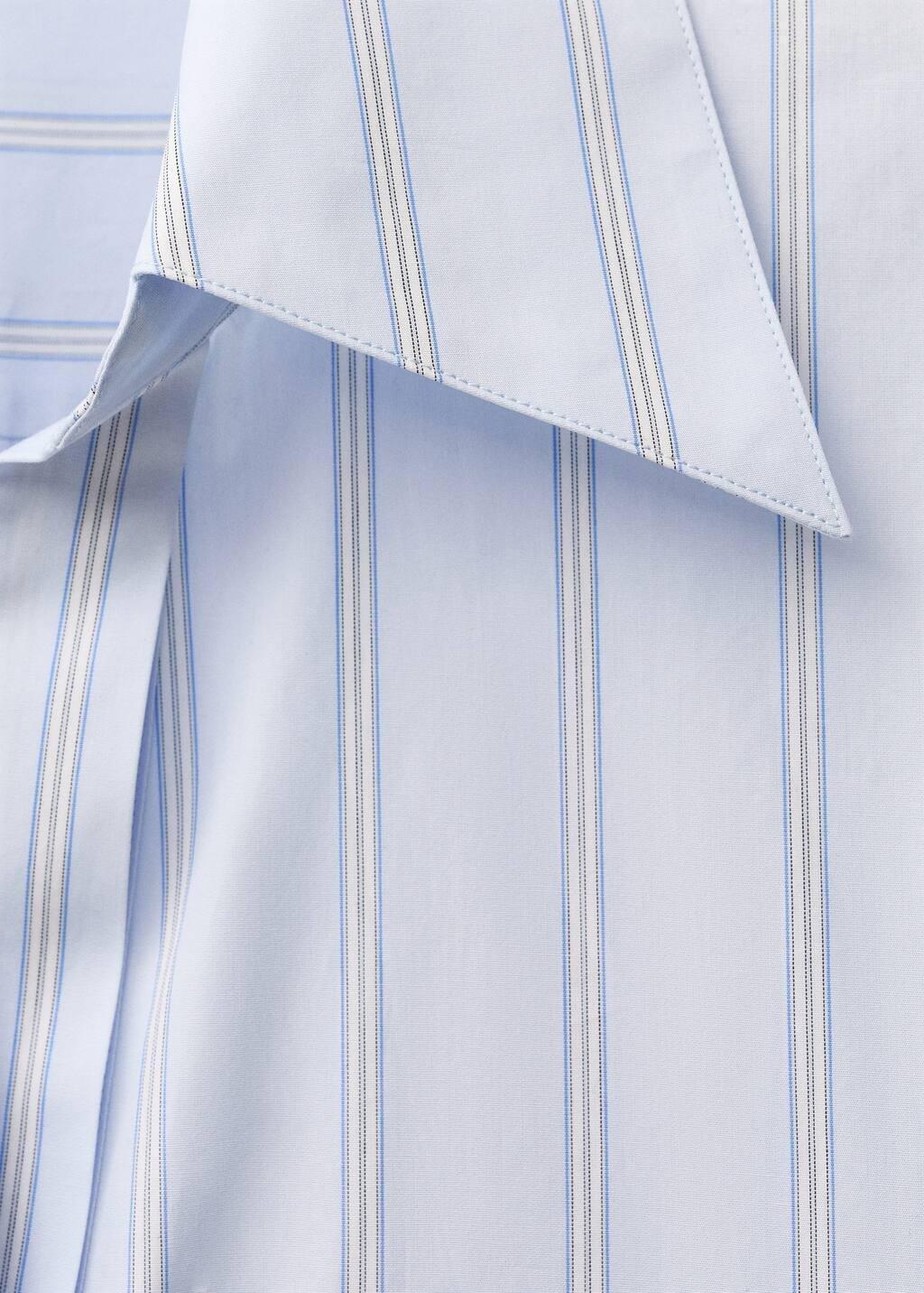 Blue Lt Pastel Regular Striped Cotton Shirt, , large image number 5