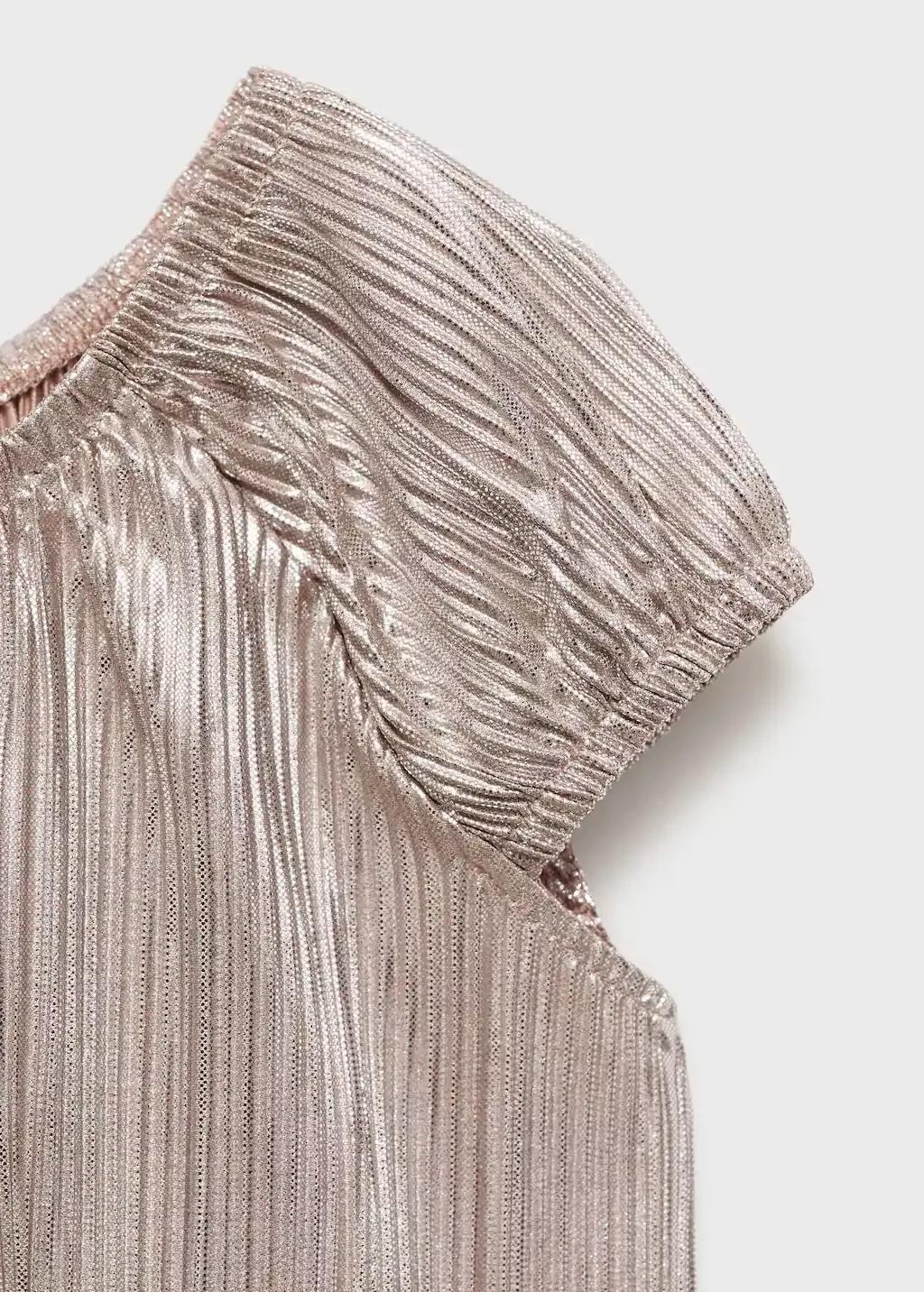 Silver Pleated T-Shirt, Kids Girl, , large image number 2