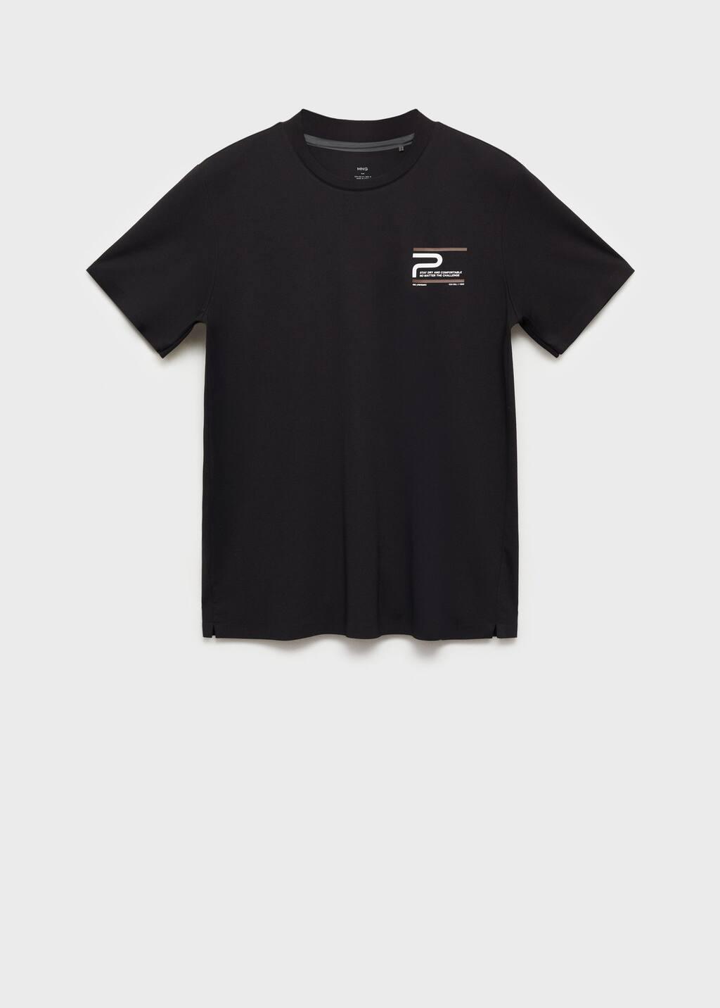 Black Comfort Stretch Printed T-Shirt, , large image number 4