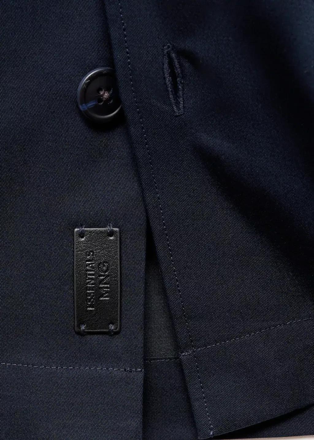 Navy Regular-Fit Cotton Overshirt With Pockets, , large image number 5