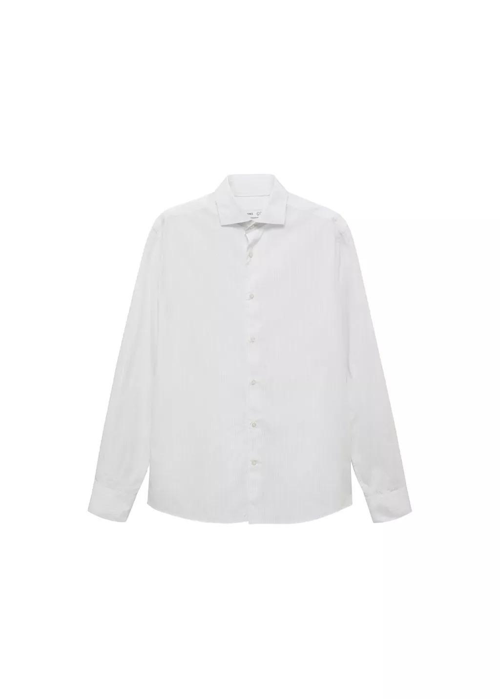 White Regular-Fit Striped 100% Cotton Shirt, , large image number 2