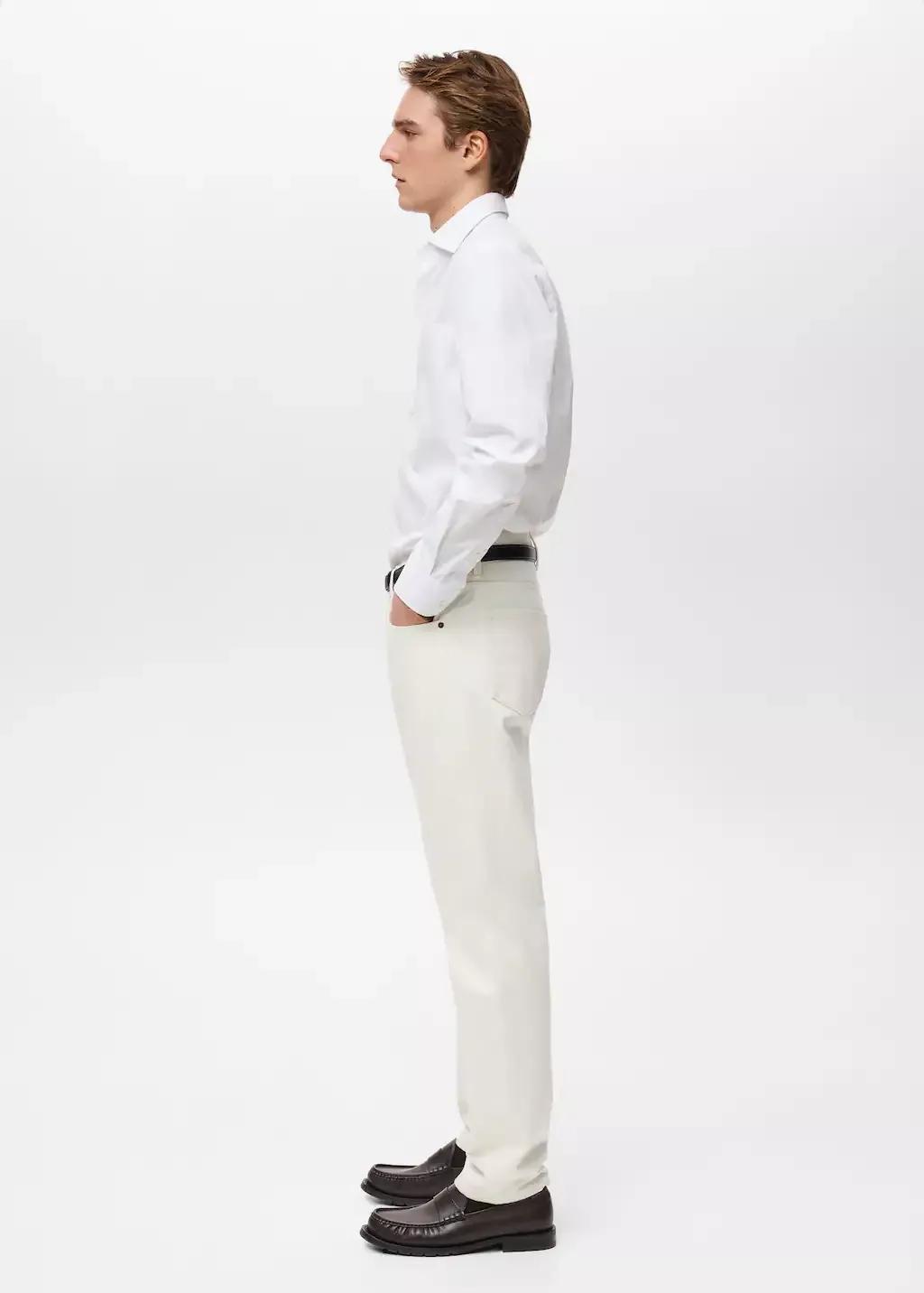 White Regular-Fit Striped 100% Cotton Shirt, , large image number 3