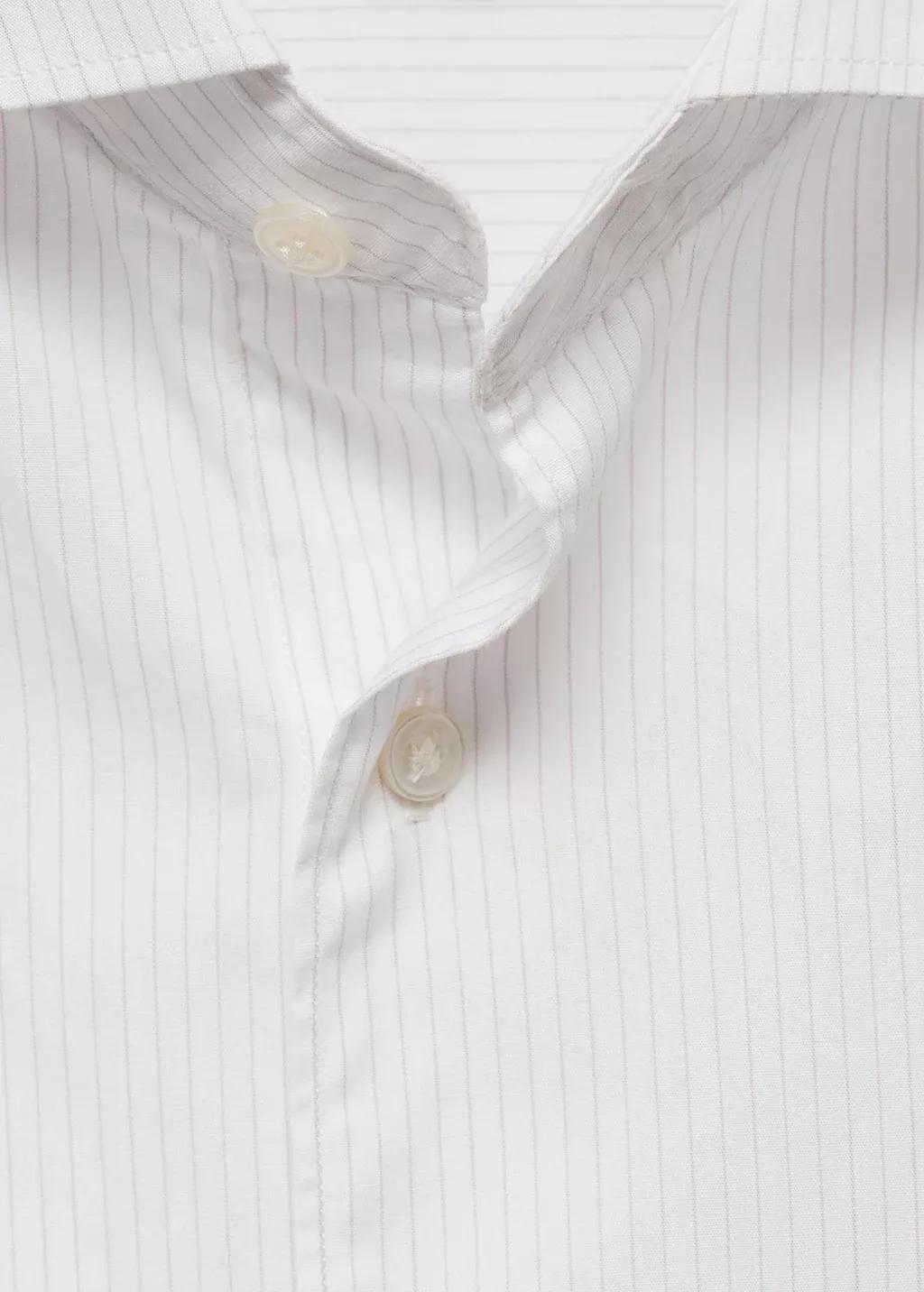 White Regular-Fit Striped 100% Cotton Shirt, , large image number 5