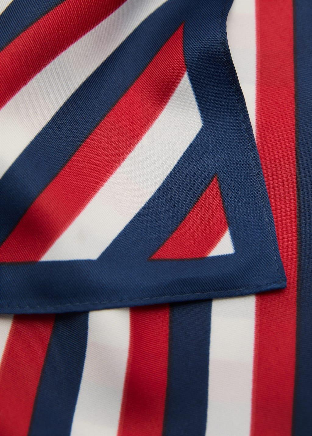 Red Multi-Coloured Striped Scarf, Red, medium