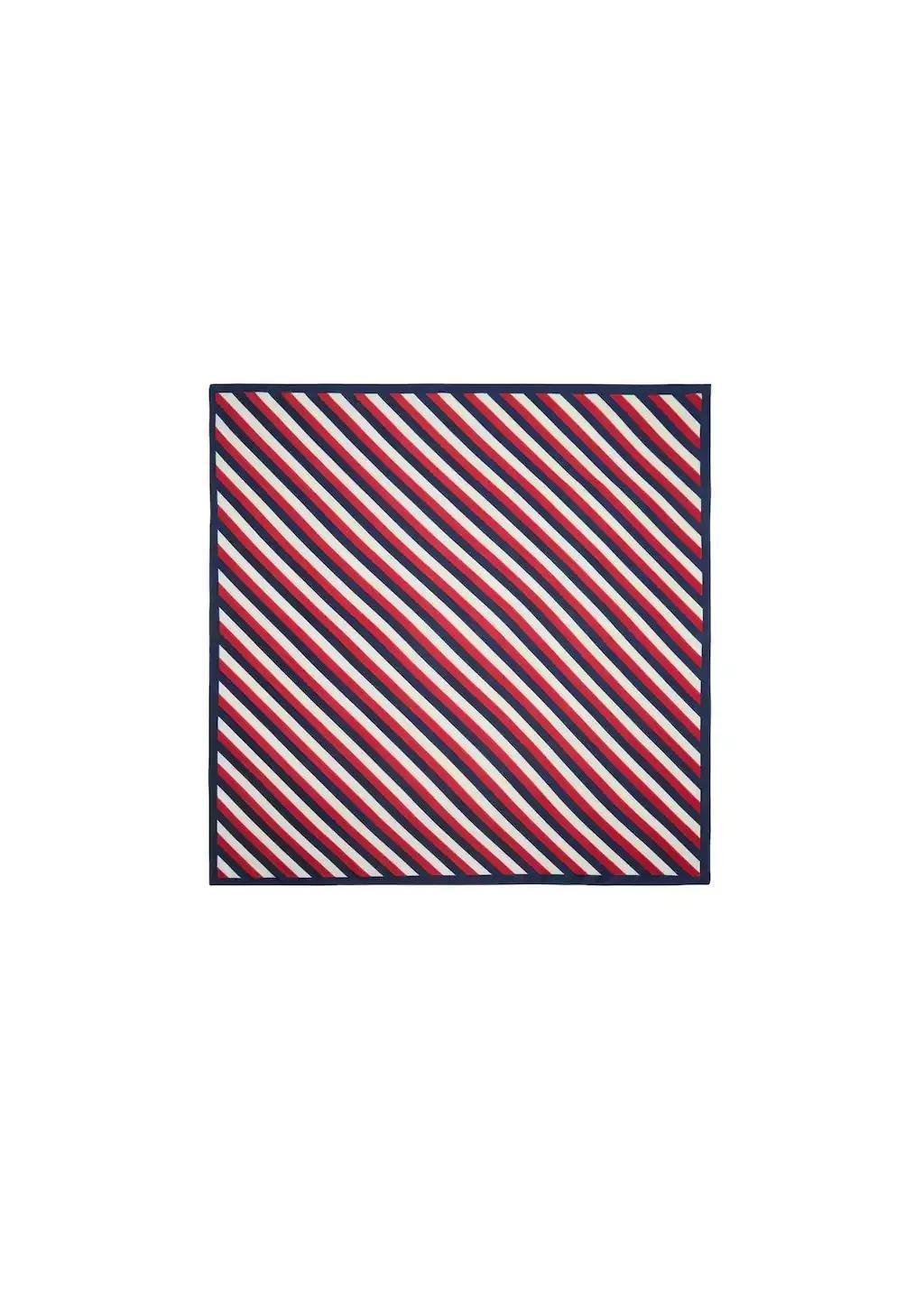 Red Multi-Coloured Striped Scarf, Red, large image number 2