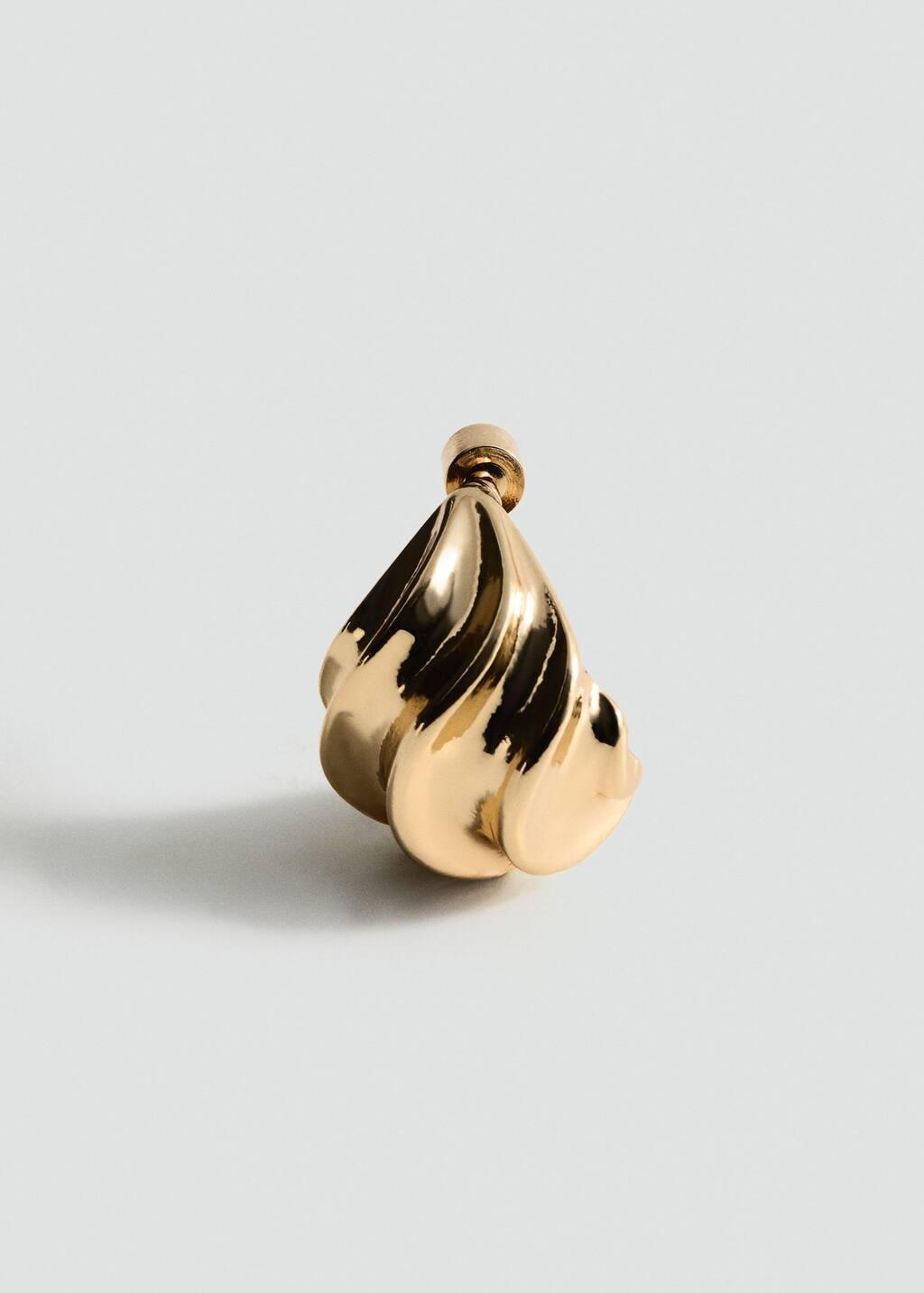 Gold Embossed Spiral Earrings, , medium