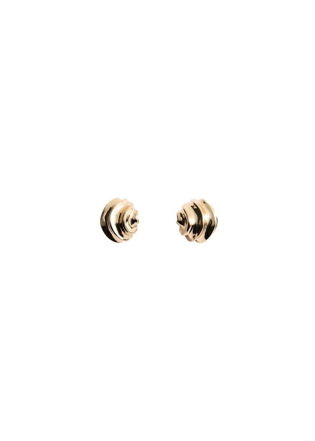 Gold Embossed Spiral Earrings, Gold, large image number 2