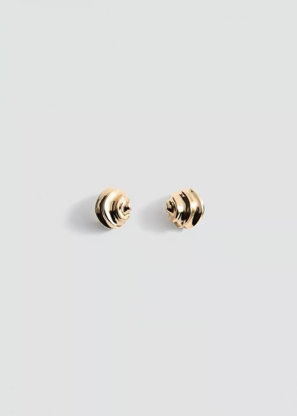 Gold Embossed Spiral Earrings, Gold, large image number 3
