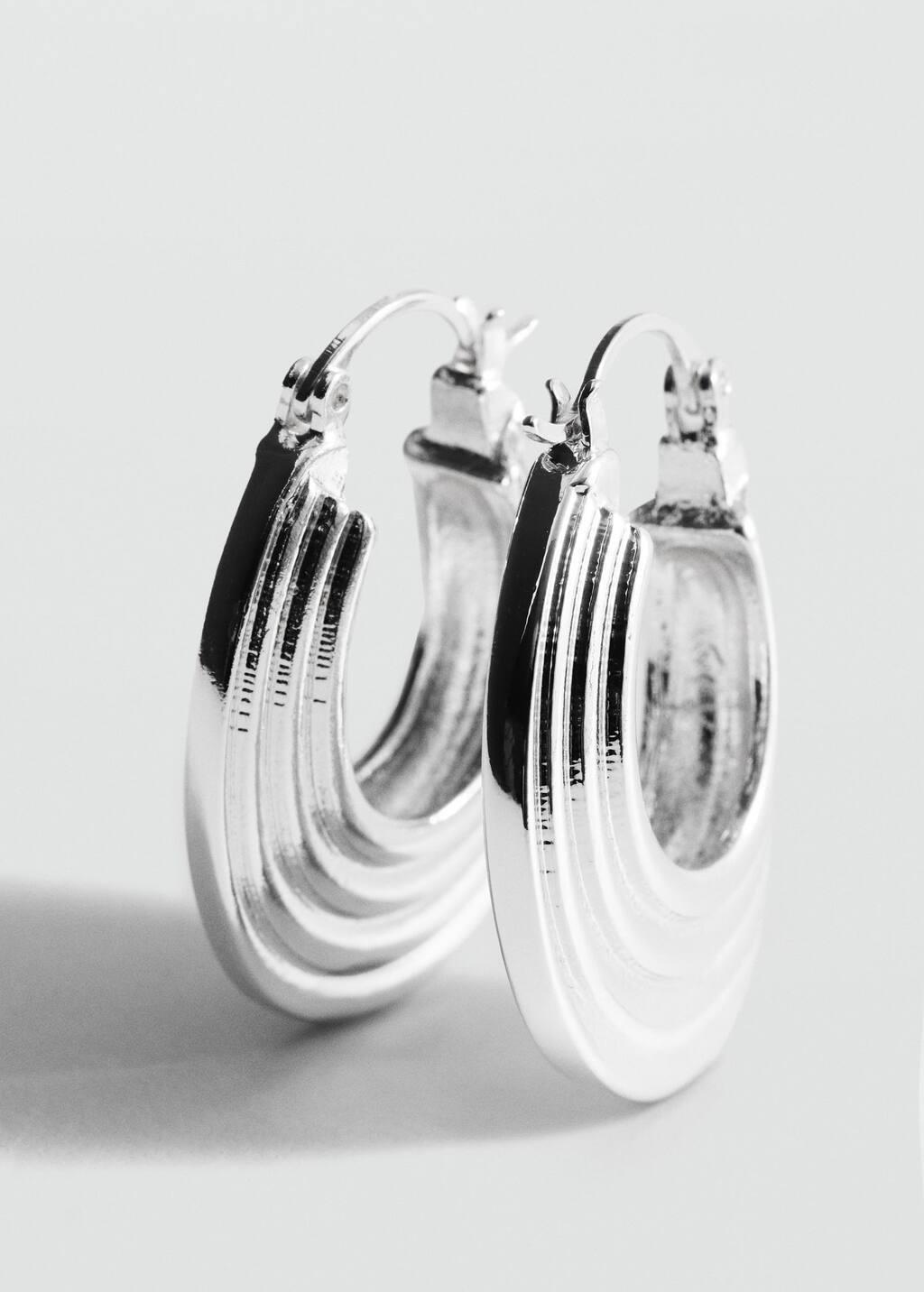Silver Embossed Hoop Earrings, 0201_PL, large image number 0