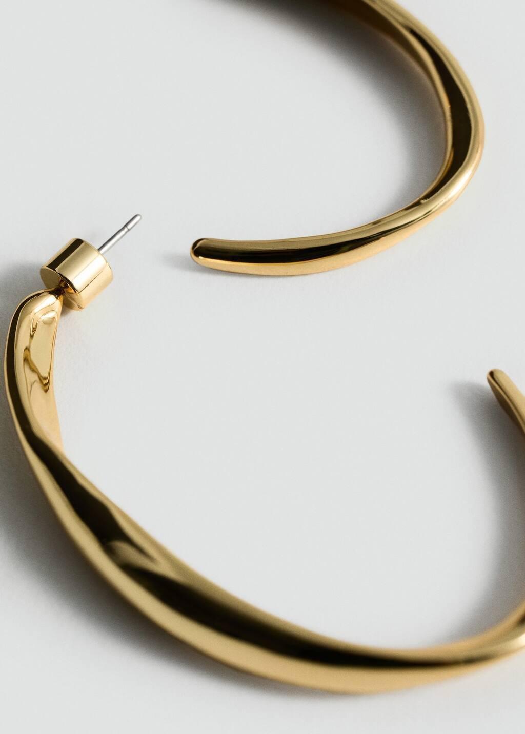 Gold Twisted Hoop Earrings, , medium