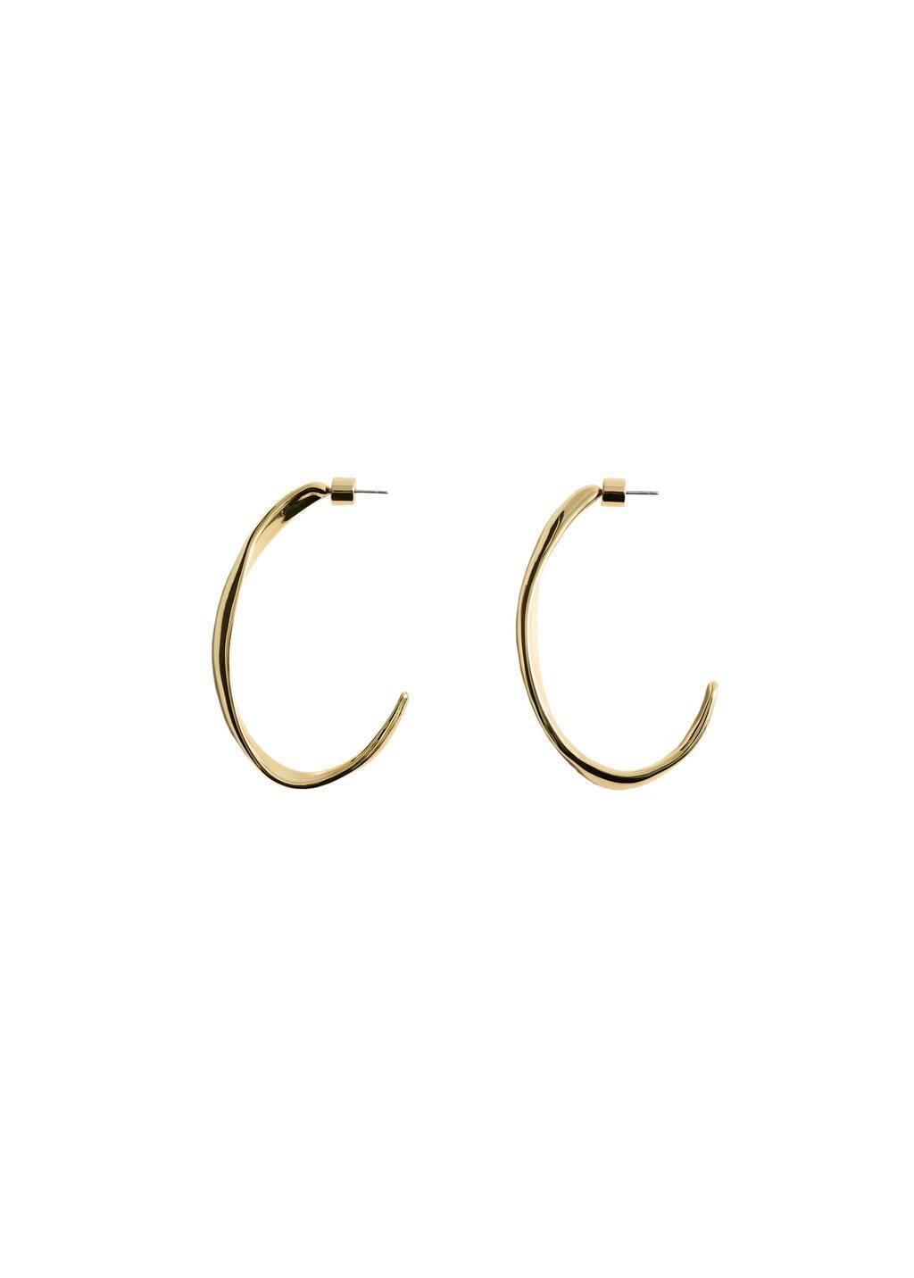 Gold Twisted Hoop Earrings, 0201_OR, large image number 1