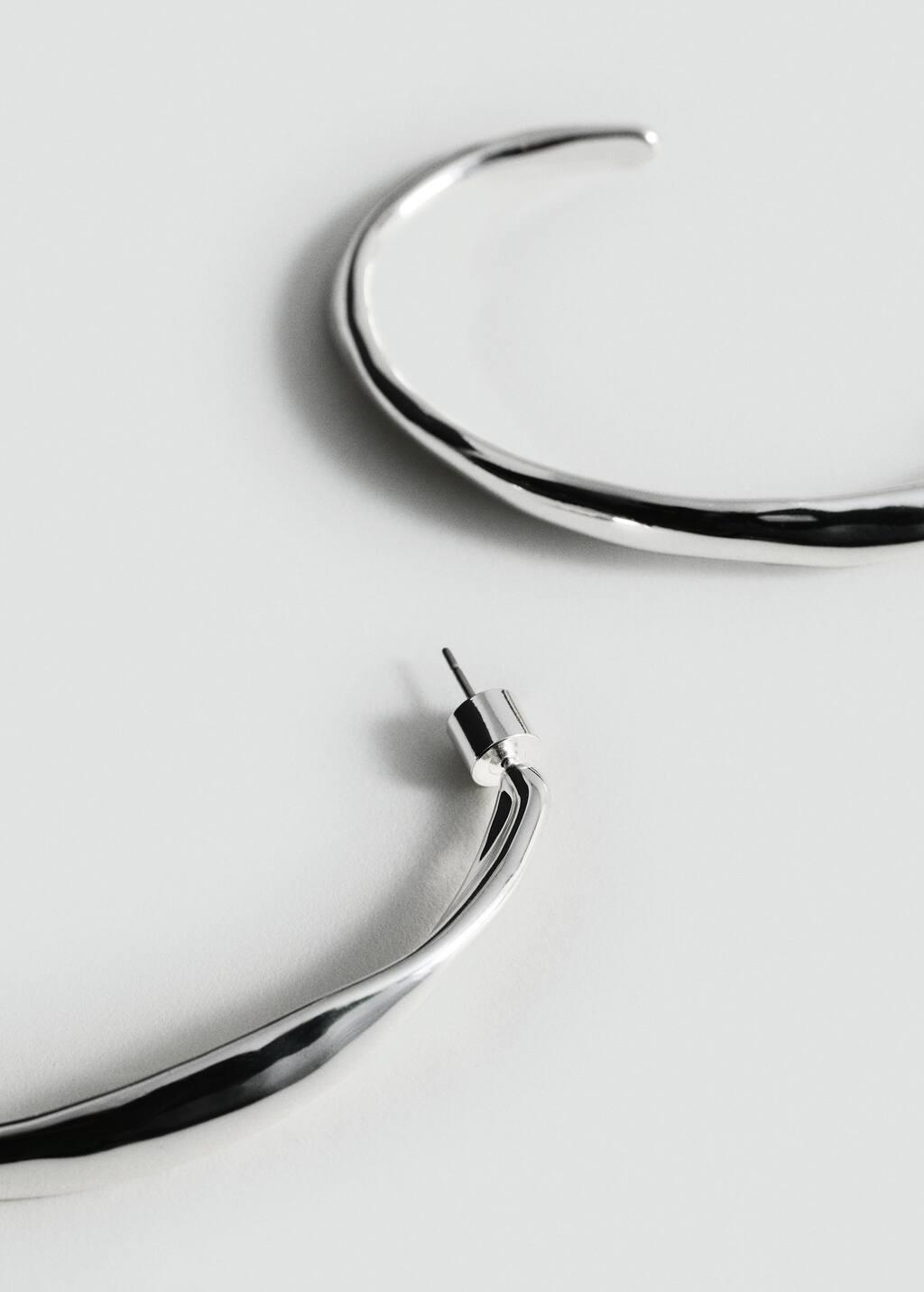 Silver Twisted Hoop Earrings, , medium