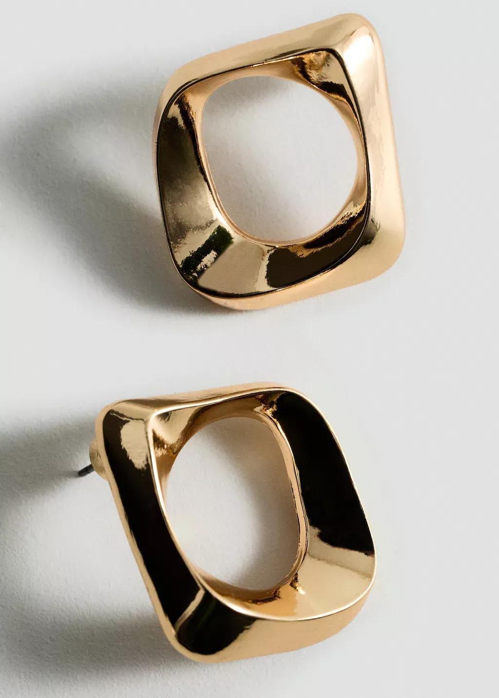 Gold Geometric Earrings, 0201_OR, large image number 0