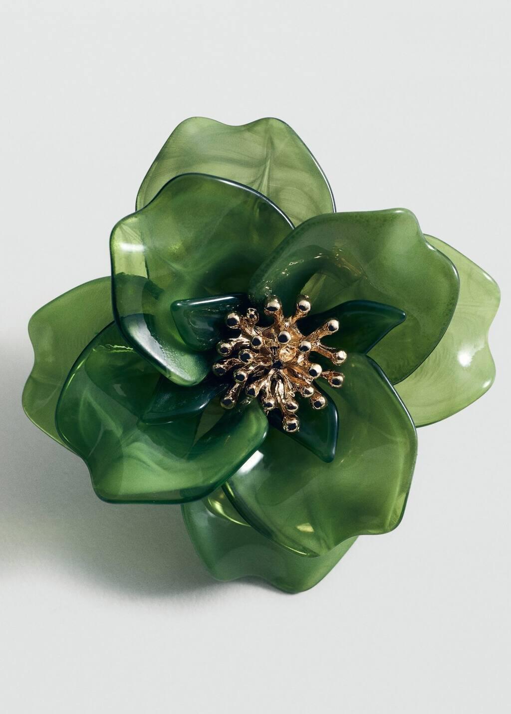 Green Floral Earrings, 0201_40, large image number 1