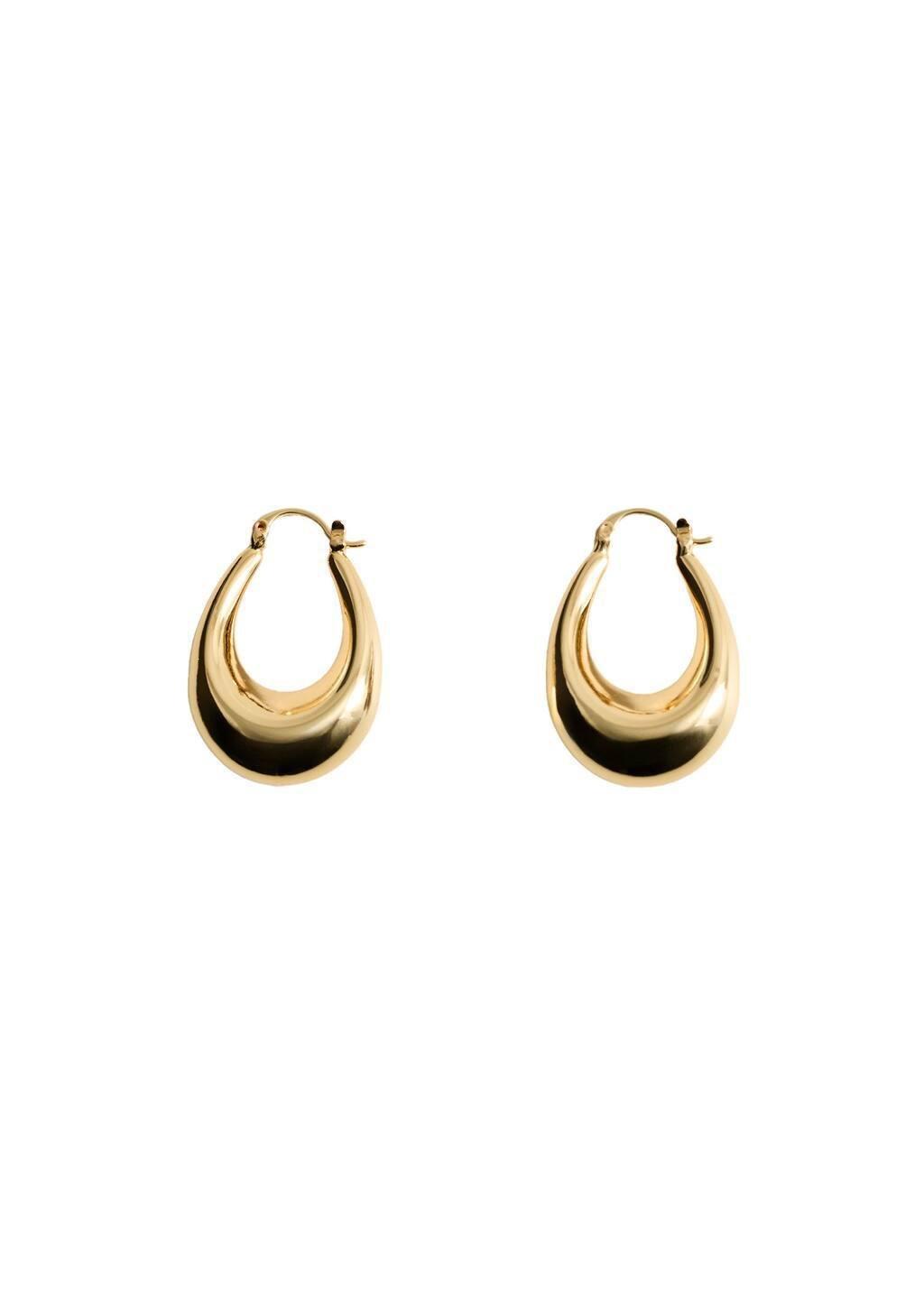Gold Oval Hoop Earrings, 0201_OR, large image number 2