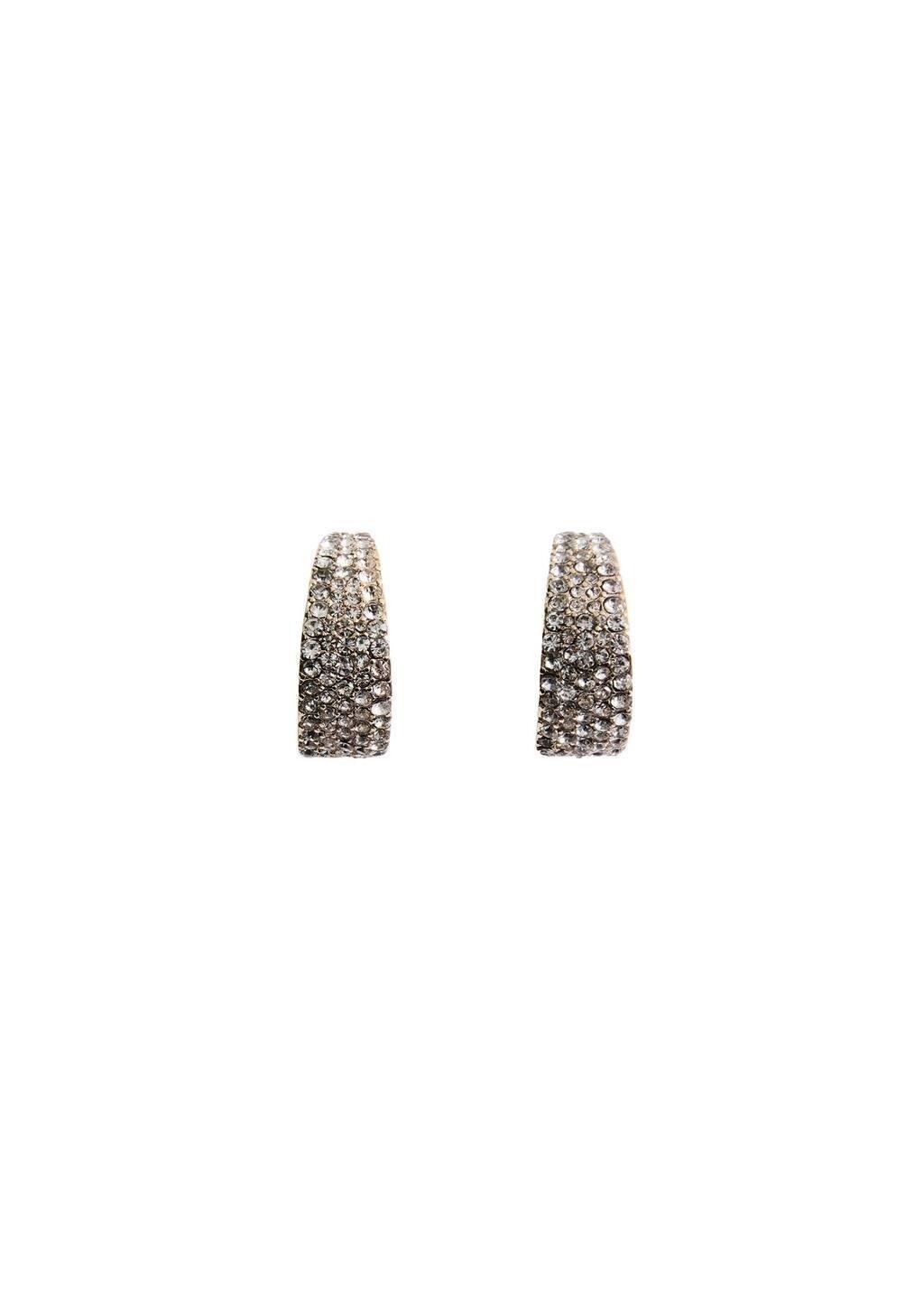 Gold Faceted Crystal Hoop Earrings, 0201_OR, large image number 2