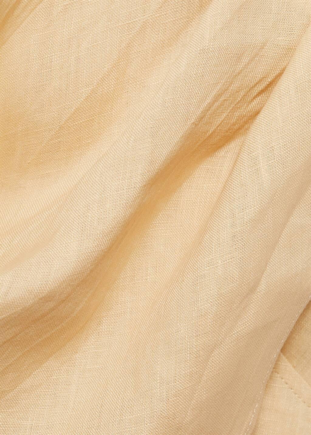 Brown Lt Pastel Belt Linen Dress, , large image number 5