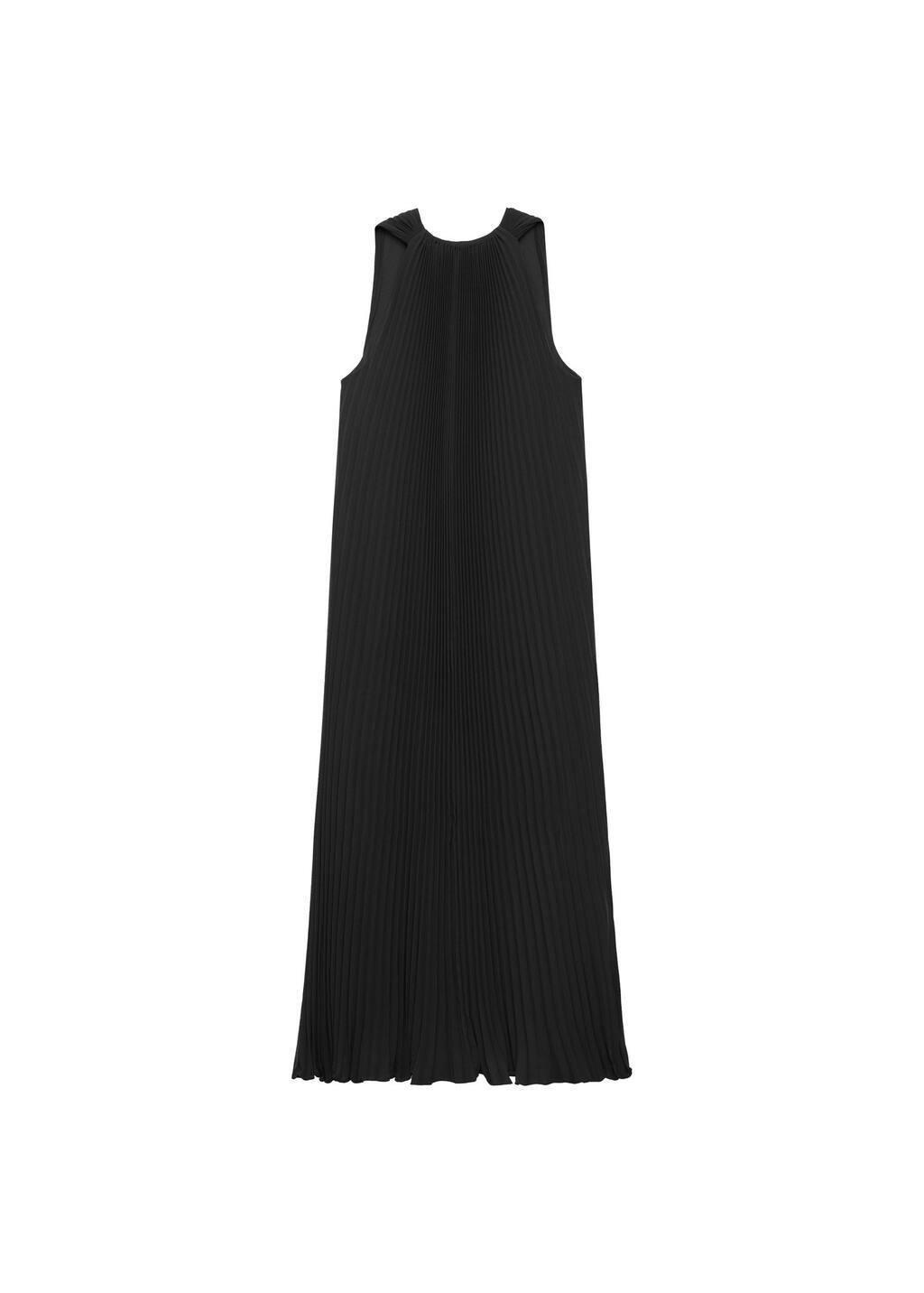 Black Pleated Long Dress, , large image number 2