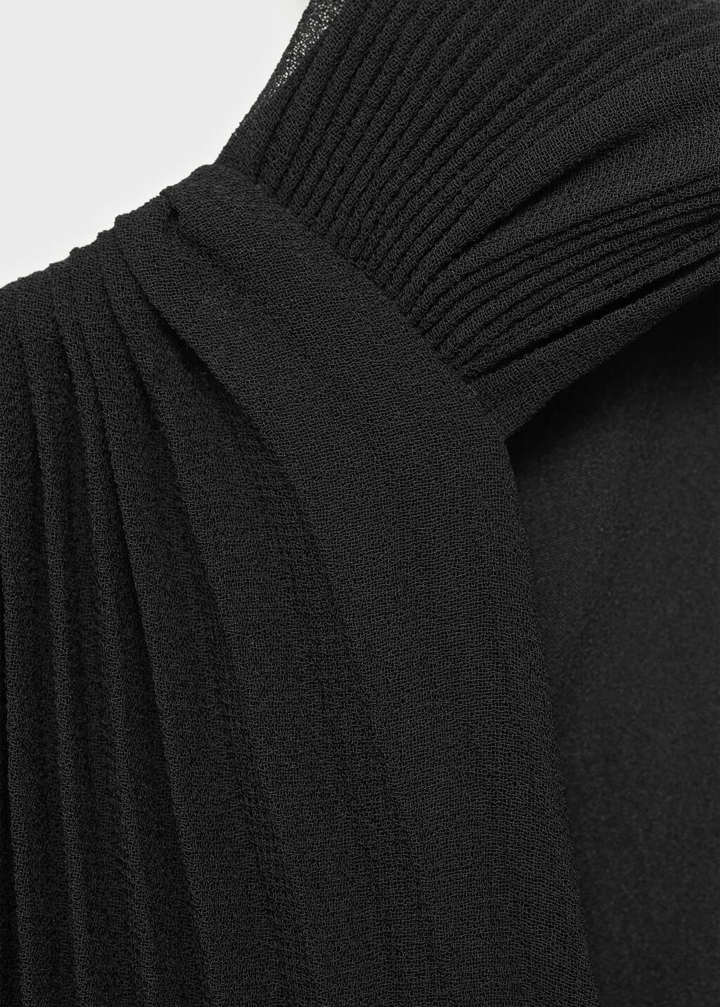 Black Pleated Long Dress, , large image number 6