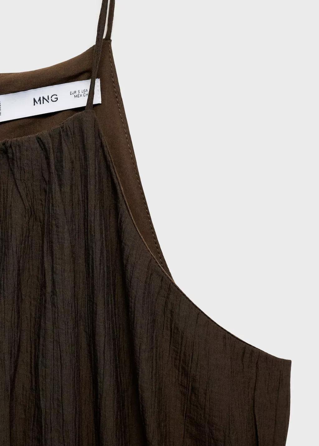 Brown Midi-Dress With Gathered Waist, , large image number 3