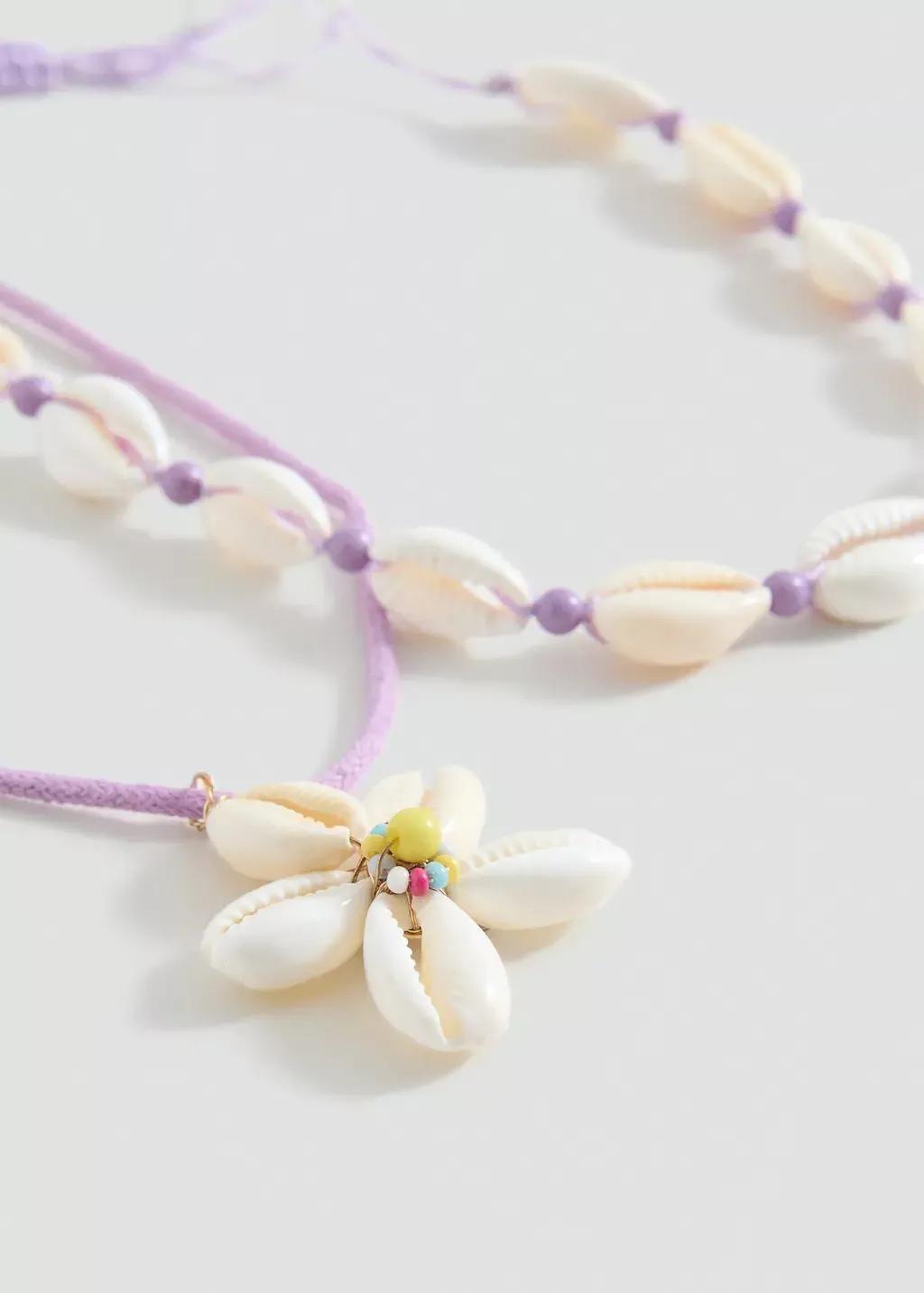 Purple Lt Pastel E Set 2 Combined Necklaces, Kids Girl, , medium