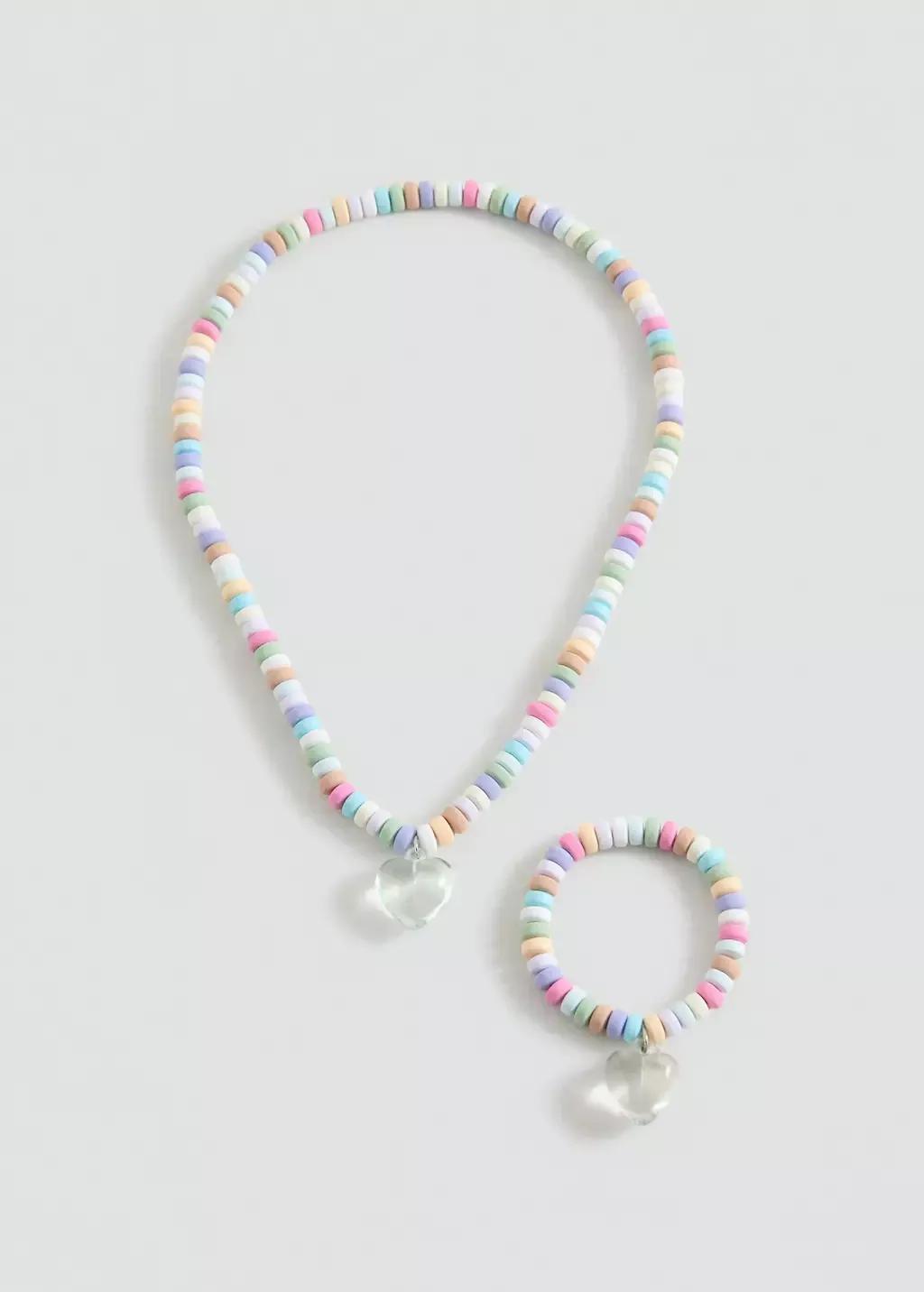 Pink Necklaces And Bracelet Set, Pink, large image number 0