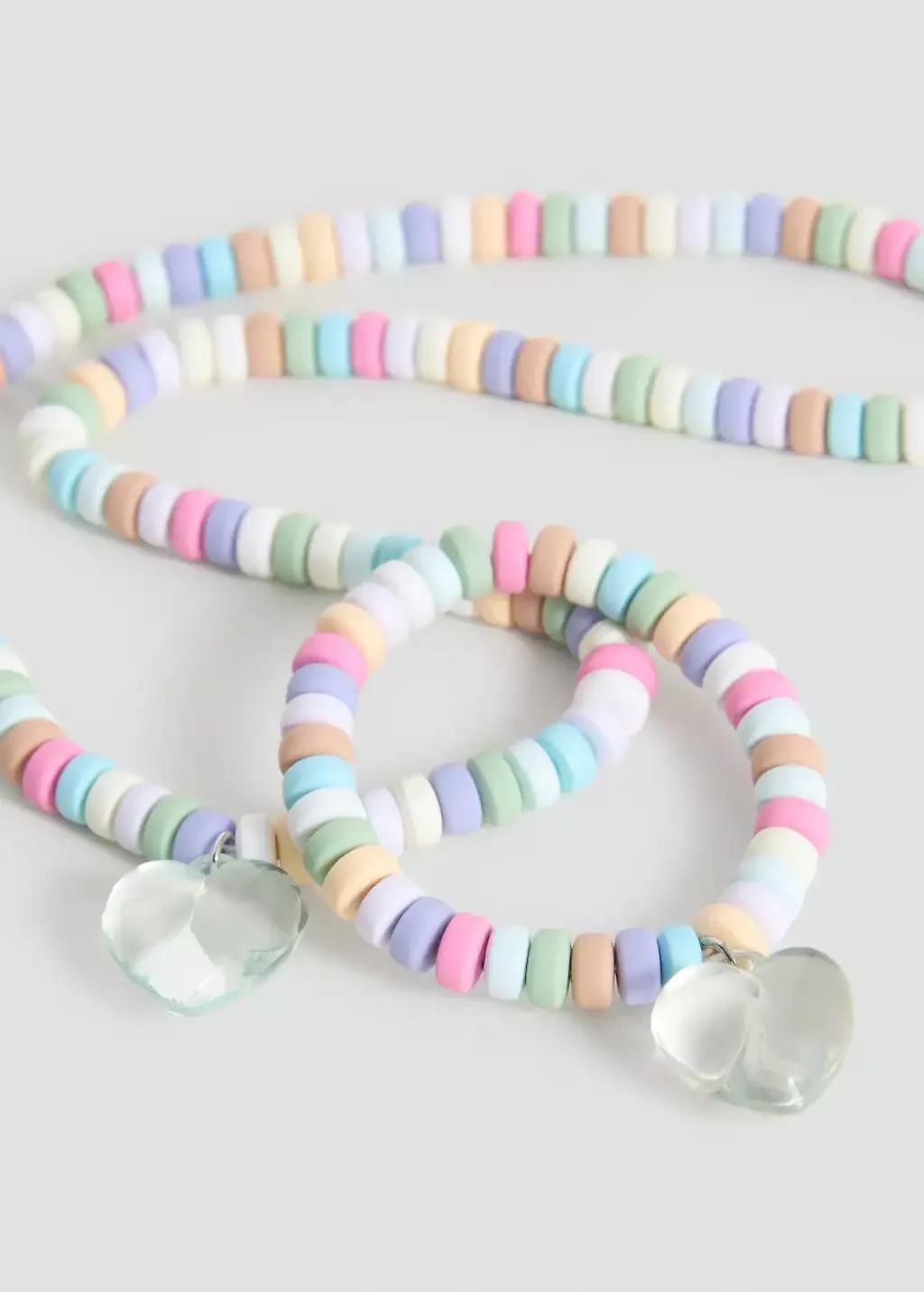 Pink Necklaces And Bracelet Set, Pink, large image number 1