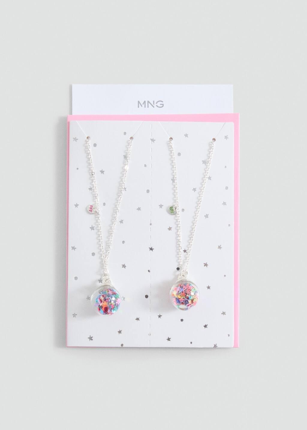 2 Pack Best Friends Necklace, Kids Girls, Silver, large image number 3