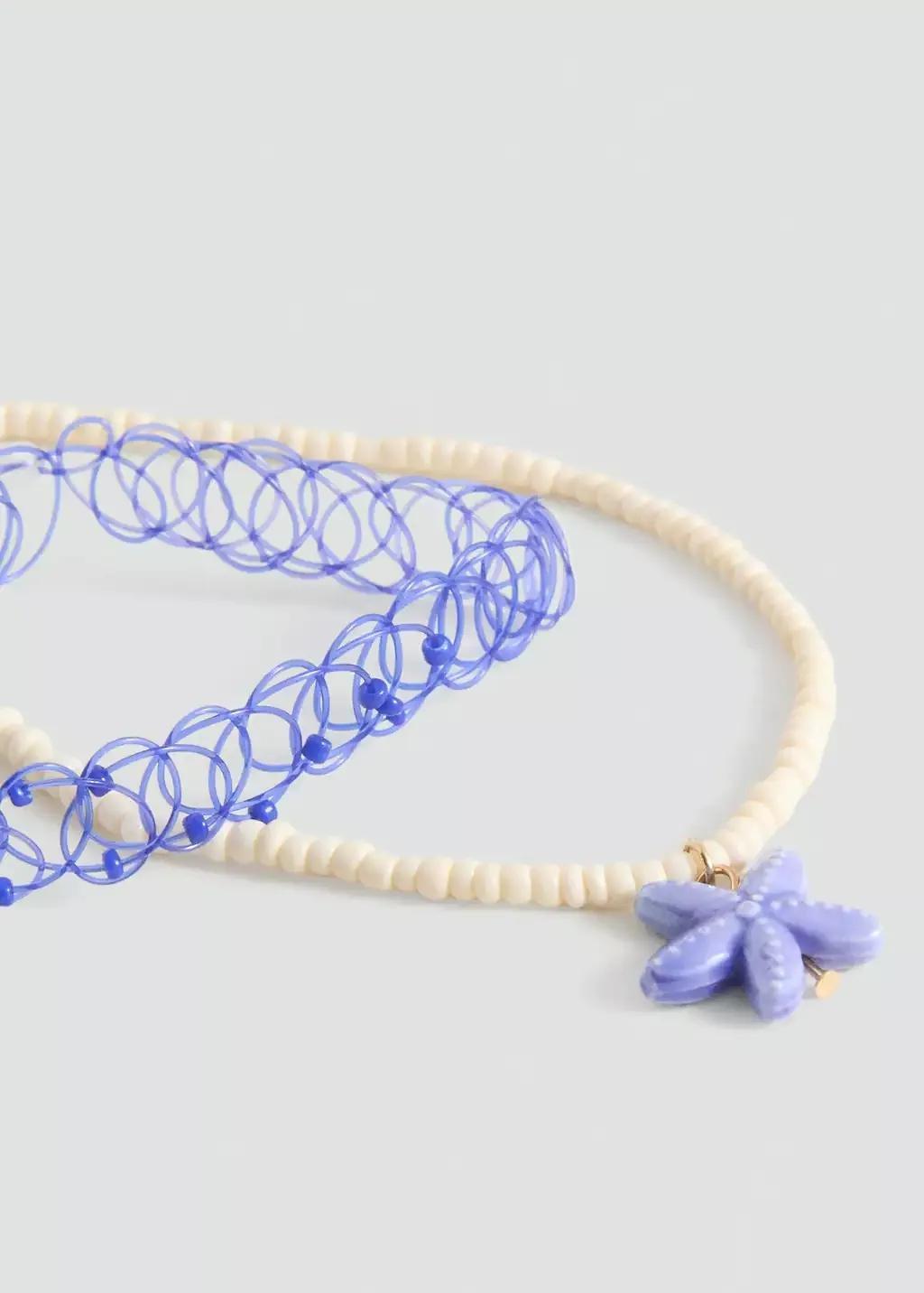 Blue Set 2 Combined Necklaces, Medium Blue, large image number 0