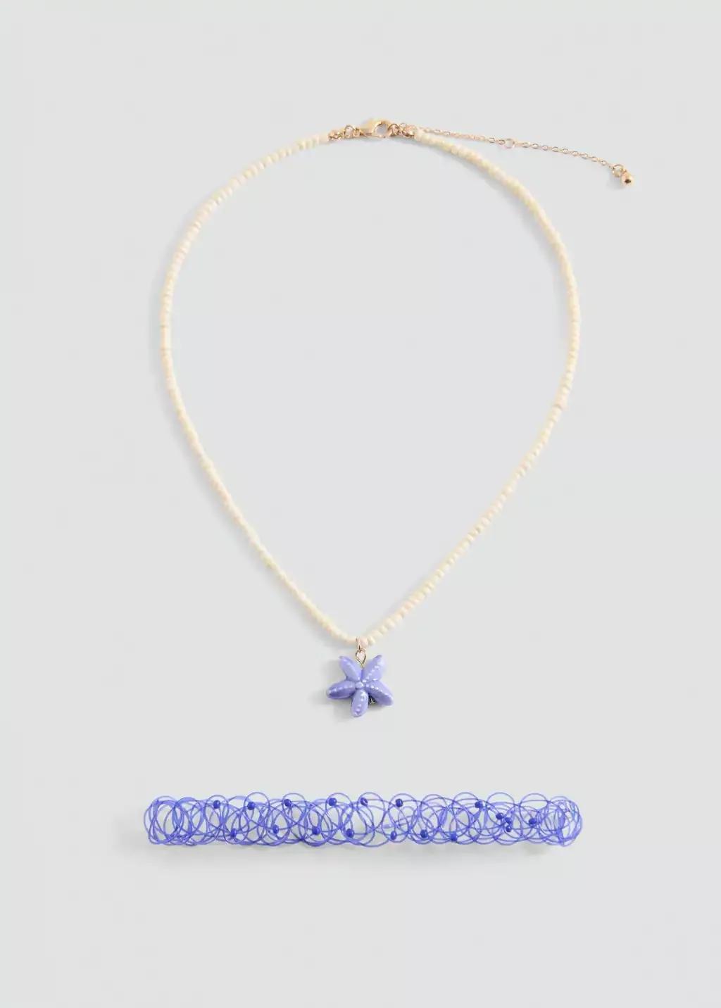 Blue Set 2 Combined Necklaces, Medium Blue, large image number 2