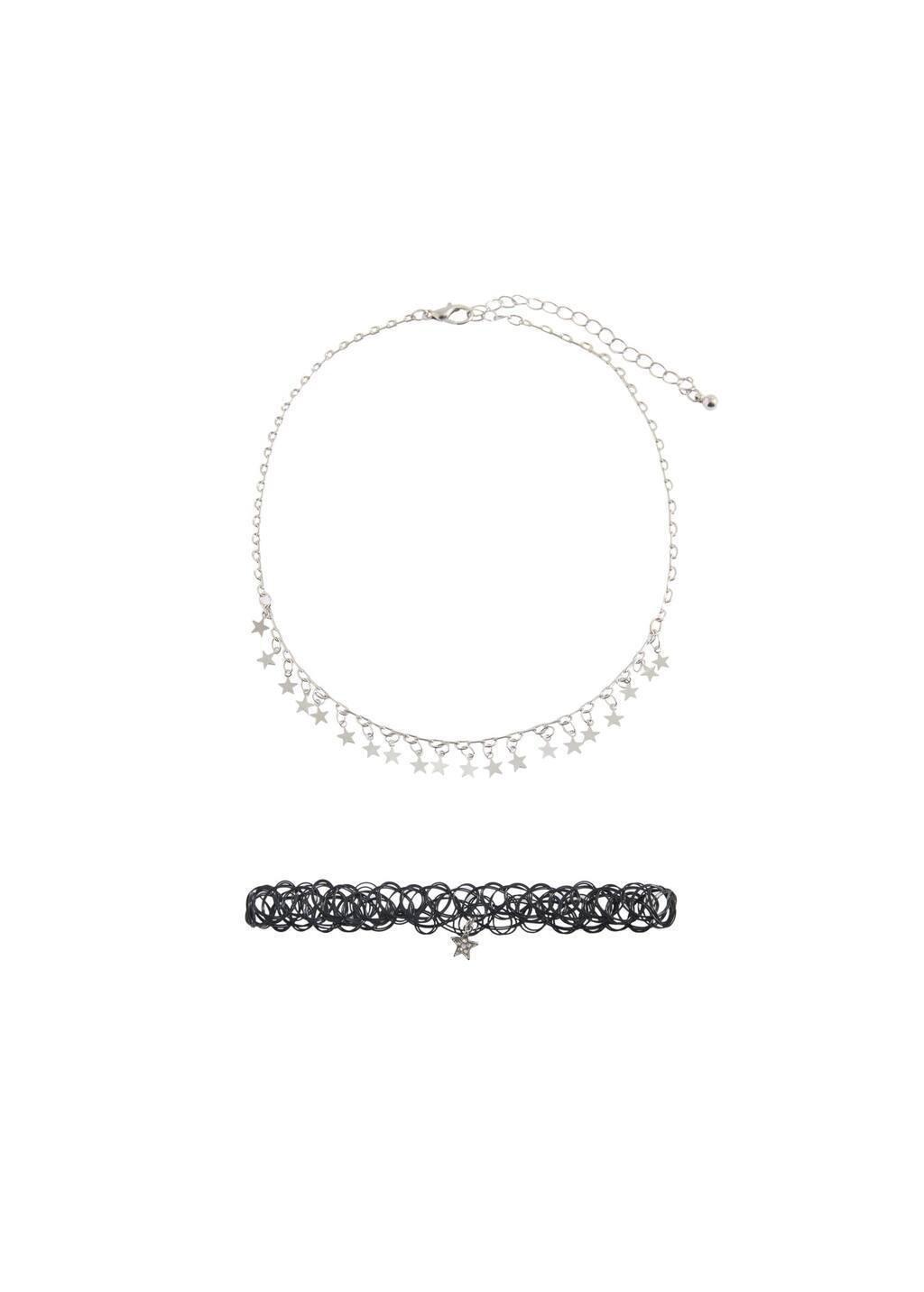 Black Set 2 Combined Necklaces, Black, large image number 2