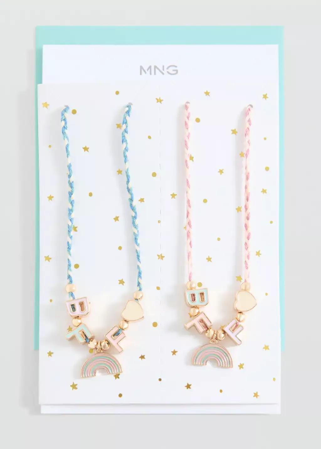 Set 2 Combined Necklaces Girls, Kids Girls, Pink, large image number 1