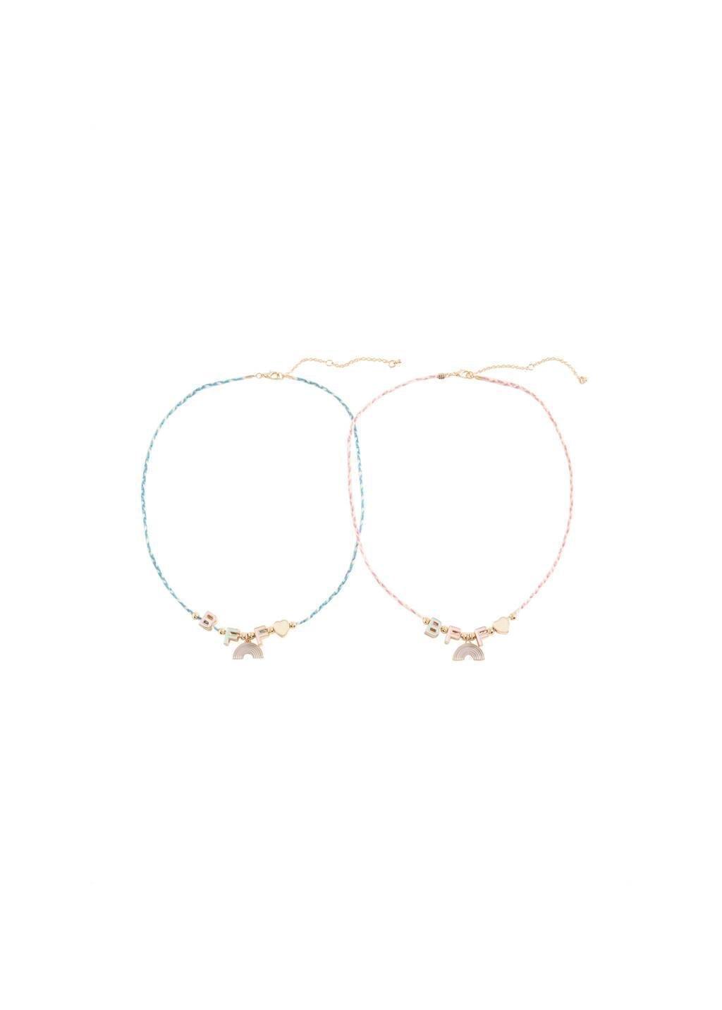 Set 2 Combined Necklaces Girls, Kids Girls, Pink, large image number 2