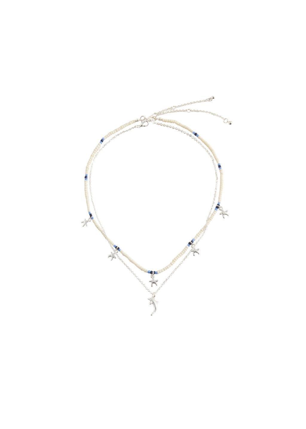 Silver Chain Tassel Necklace, Kids Girl, Silver, large image number 1