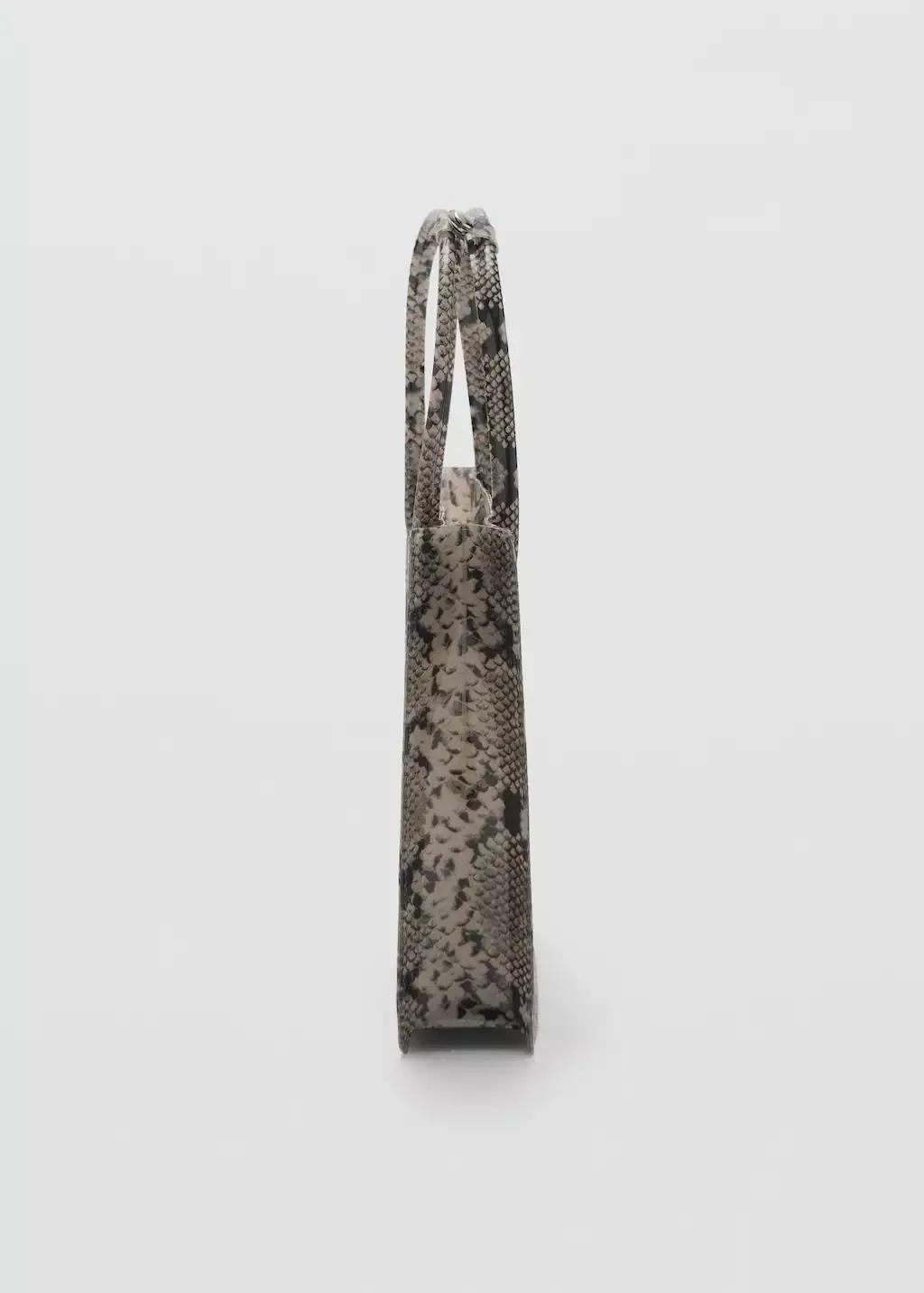 Beige Animal-Print Double-Handle Handbag, 0201_08, large image number 1