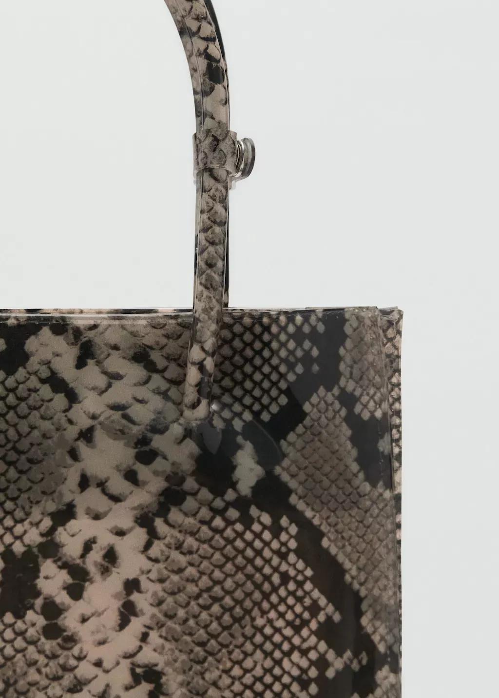 Beige Animal-Print Double-Handle Handbag, 0201_08, large image number 2