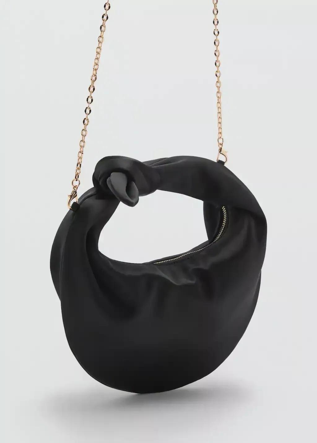 Black Satin Handbag, , medium