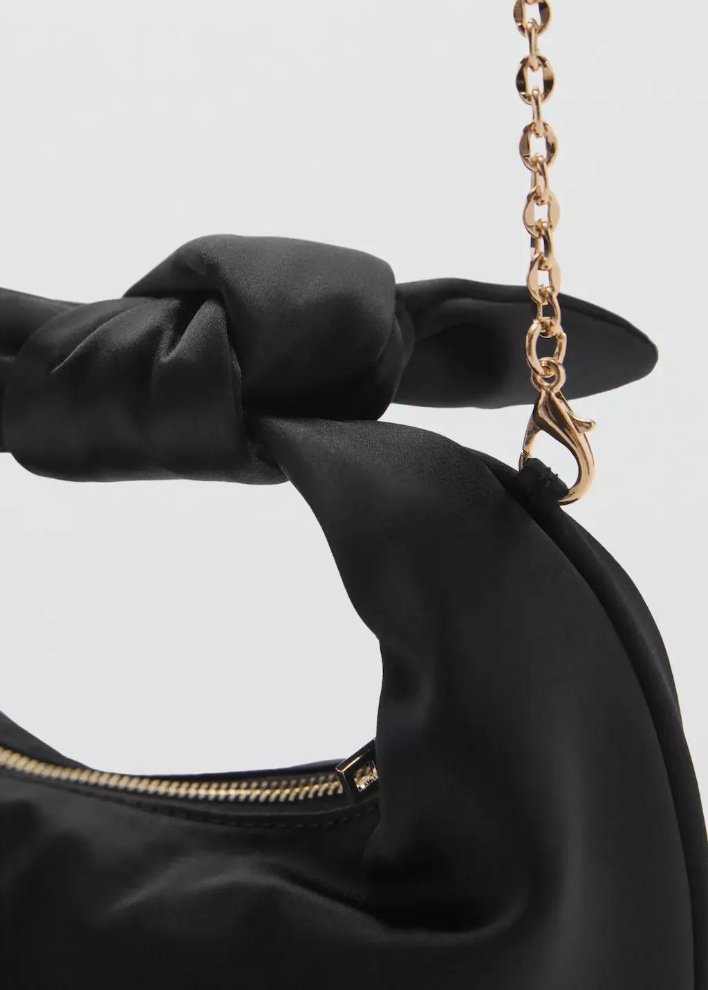 Black Satin Handbag, 0201_99, large image number 2