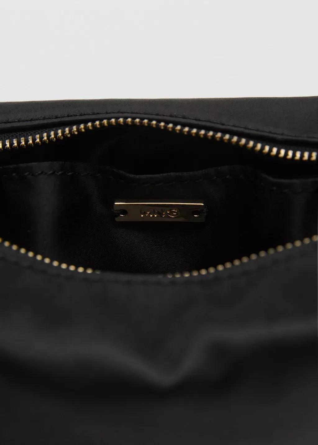 Black Satin Handbag, 0201_99, large image number 4